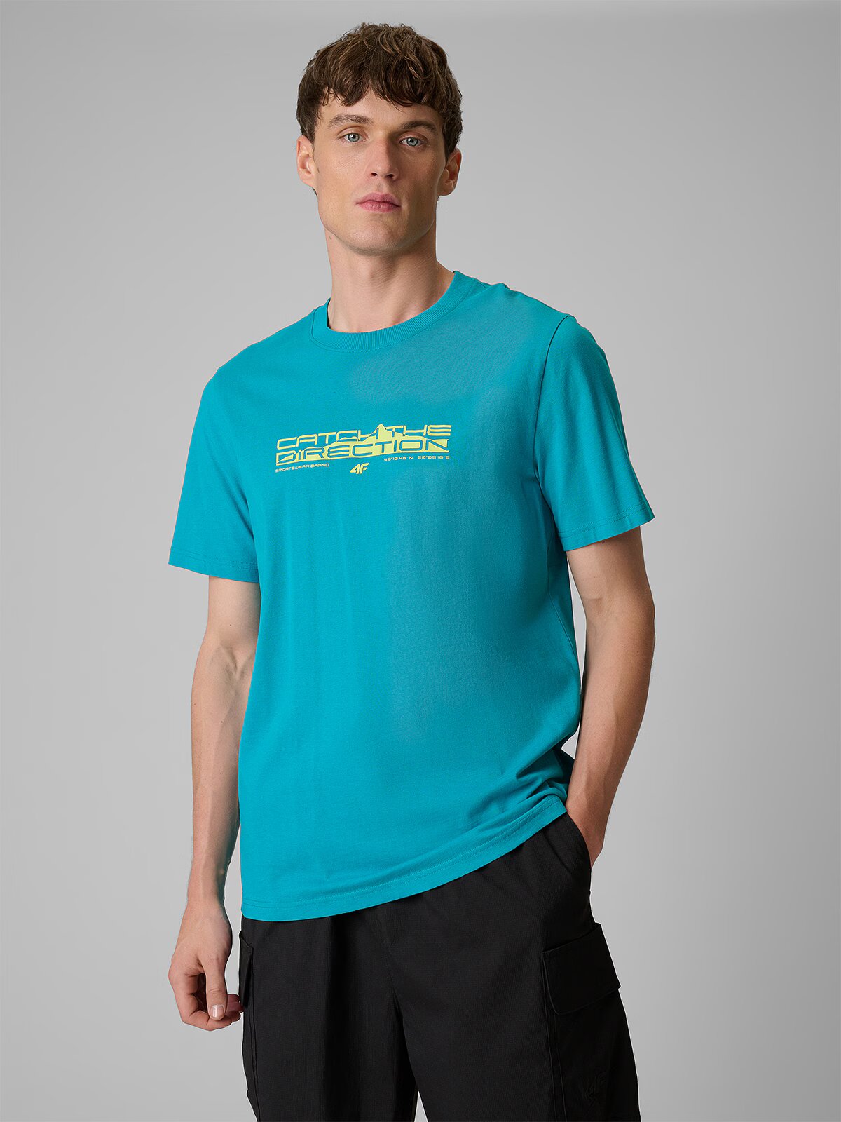 4F Tricou regular cu imprimeu pentru bărbați - S