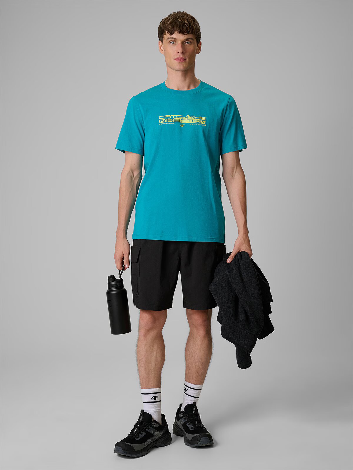 4F Tricou regular cu imprimeu pentru bărbați - S