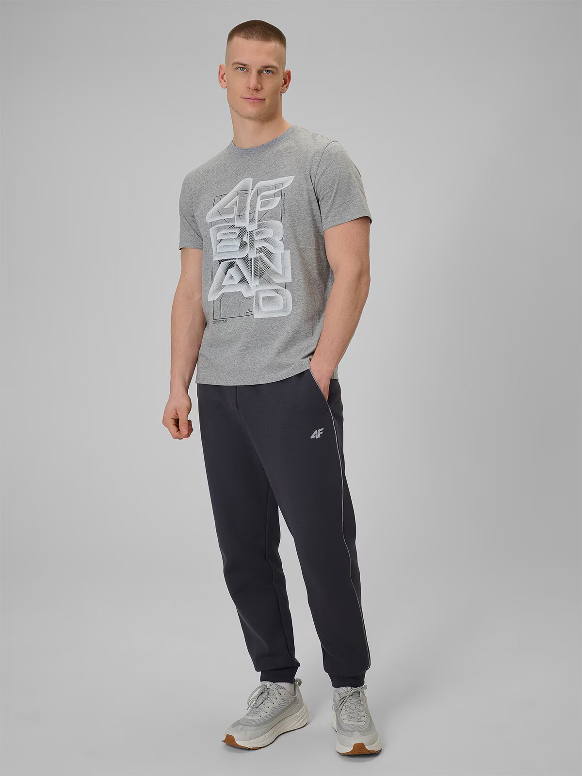 4F Tricou regular cu imprimeu pentru bărbați - S