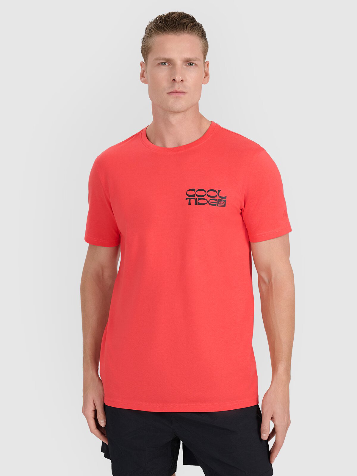 4F Tricou regular cu imprimeu pentru bărbați - roșu S