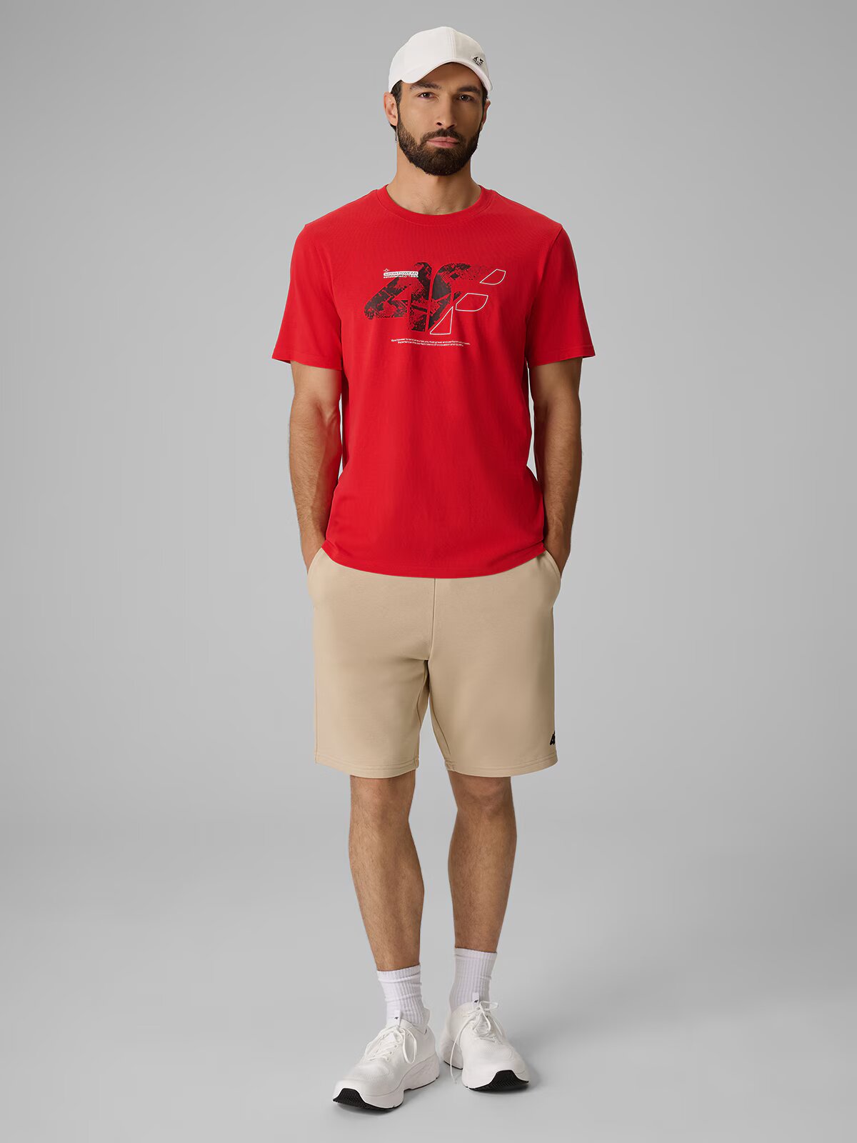 4F Tricou regular cu imprimeu pentru bărbați - roșu L