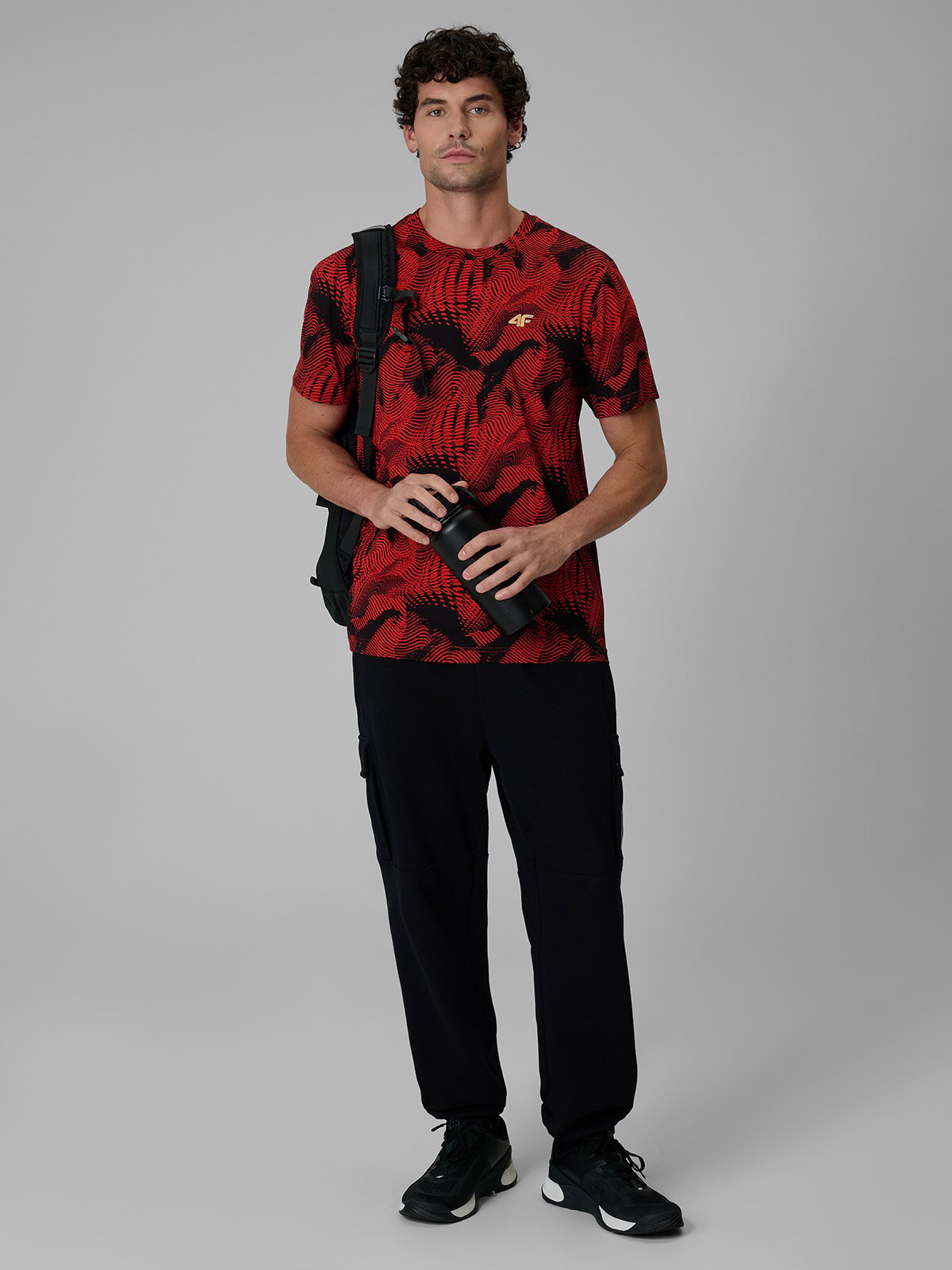 4F Tricou regular cu imprimeu pentru bărbați - roșu L