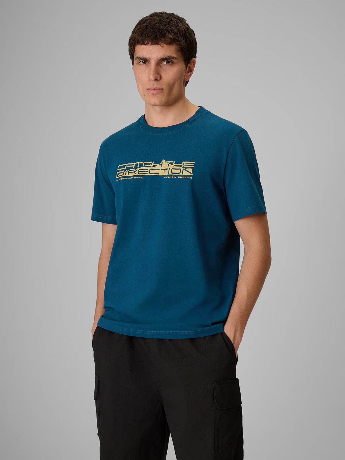 4F Tricou regular cu imprimeu pentru bărbați - M