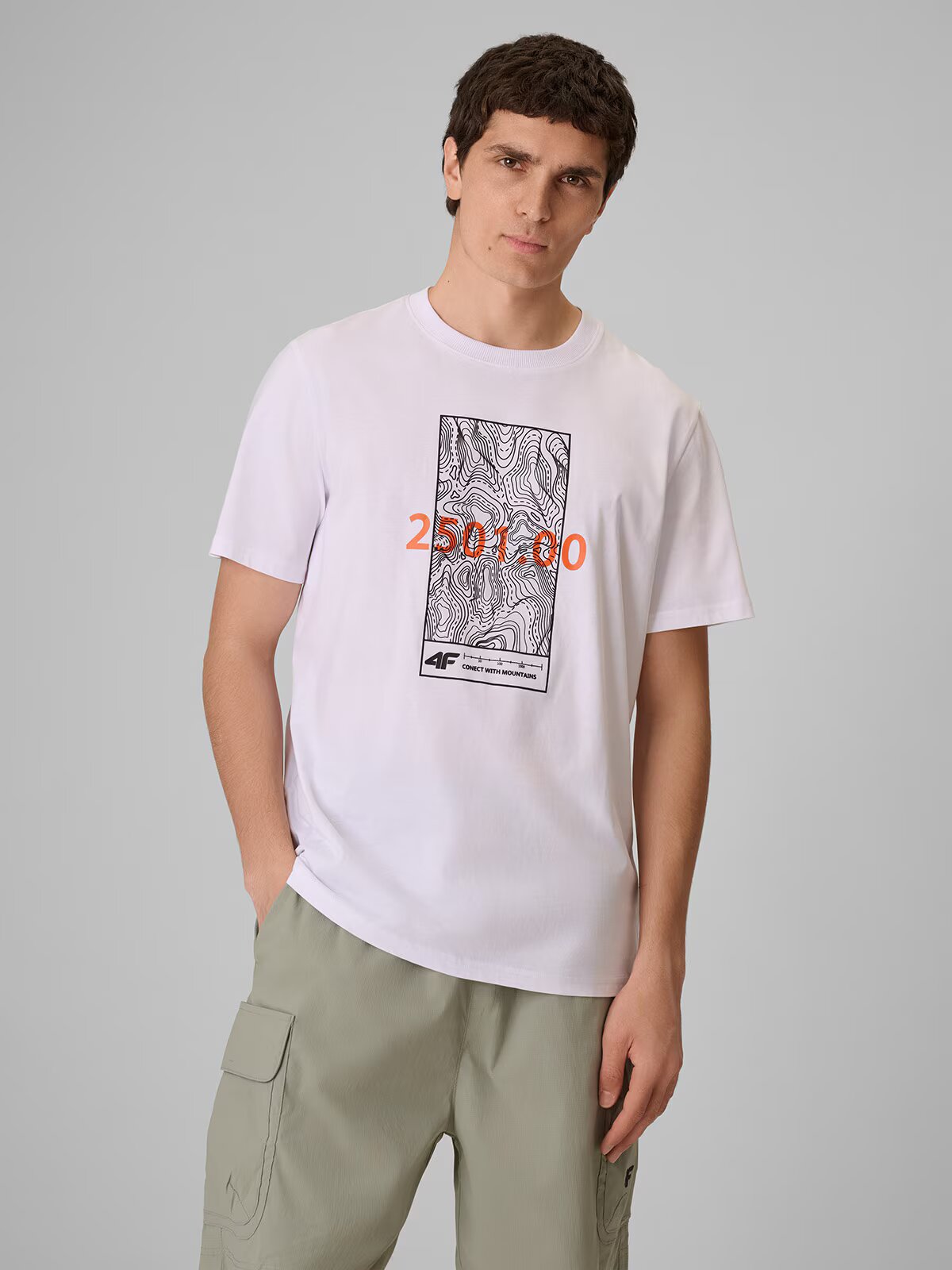 4F Tricou regular cu imprimeu pentru bărbați - L