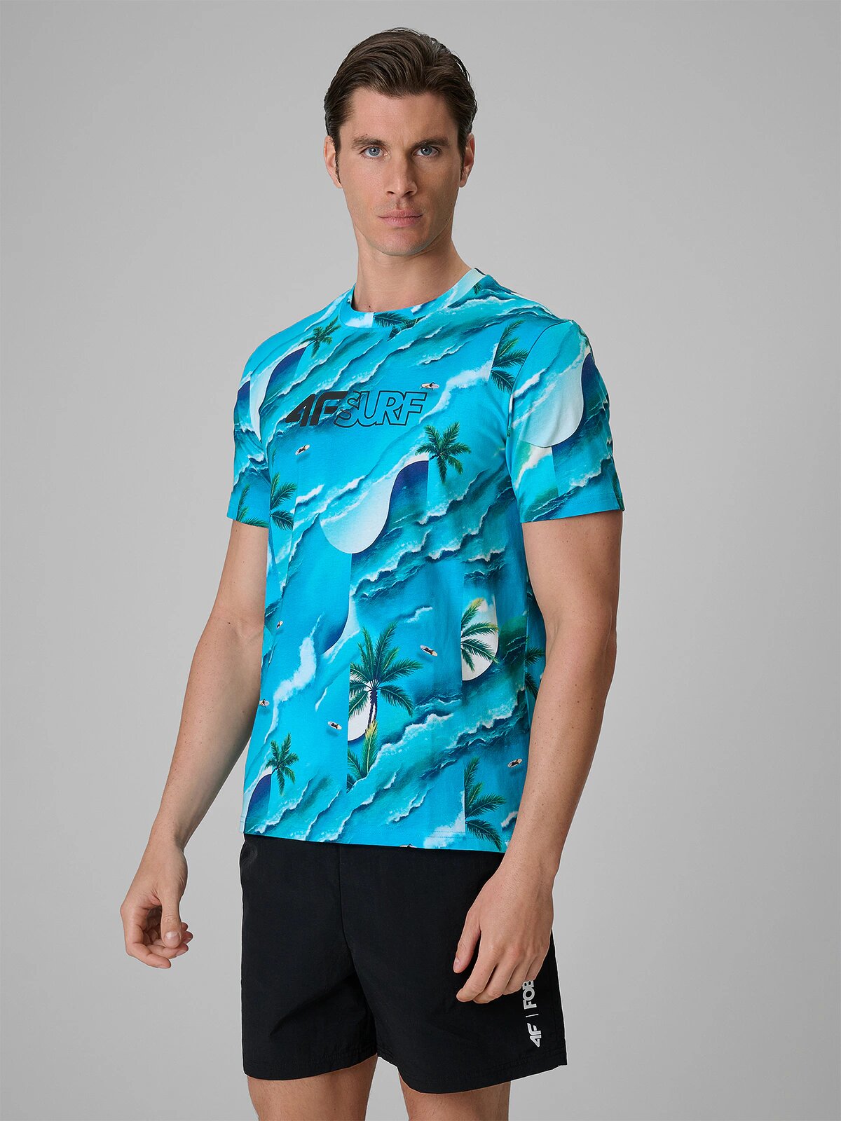 4F Tricou regular cu imprimeu pentru bărbați - M