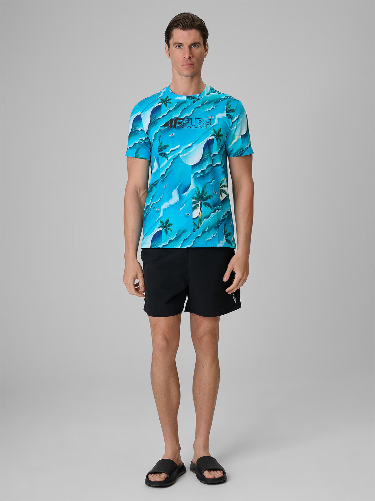 4F Tricou regular cu imprimeu pentru bărbați - M