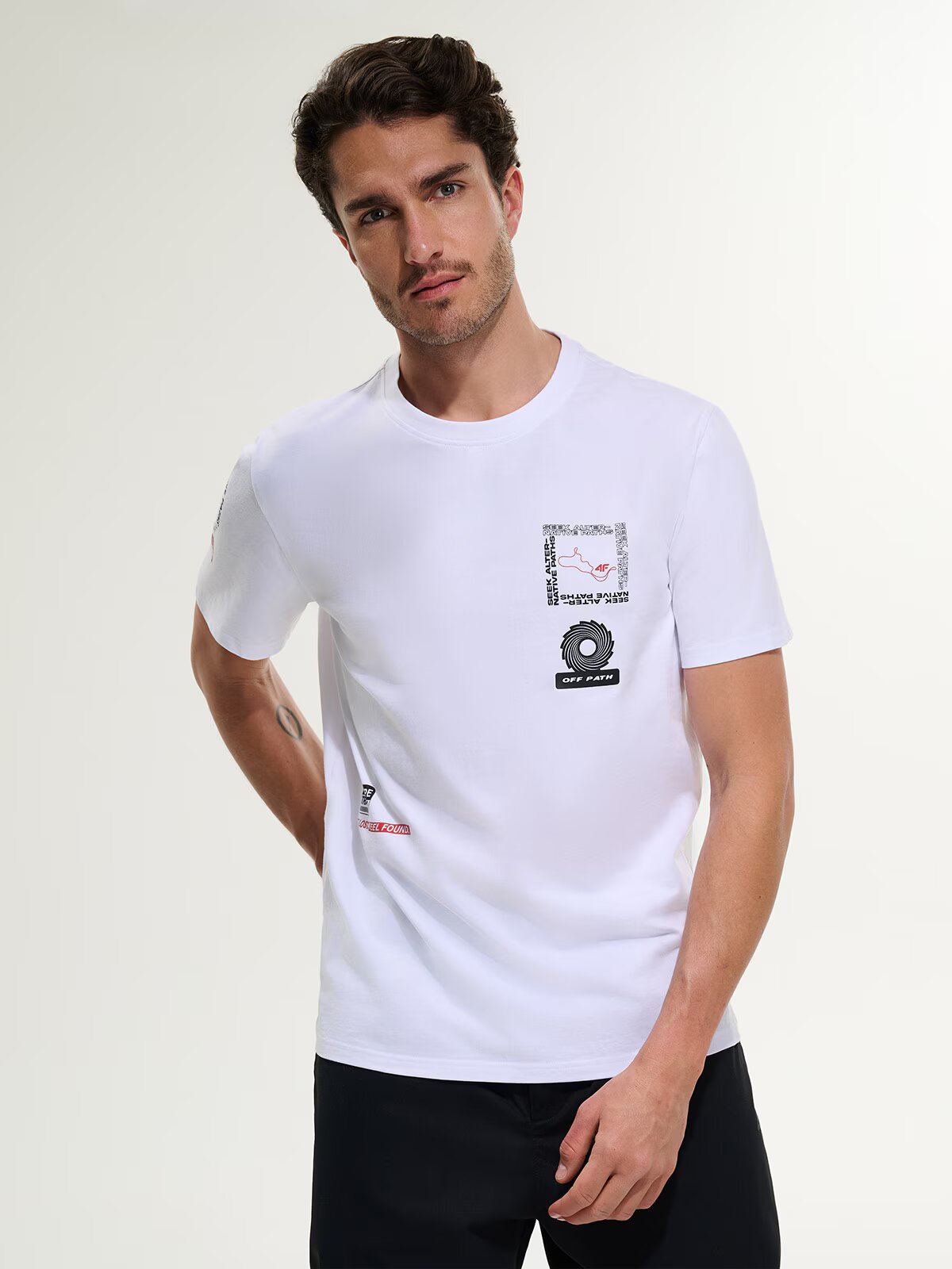 4F Tricou regular cu imprimeu pentru bărbați - L