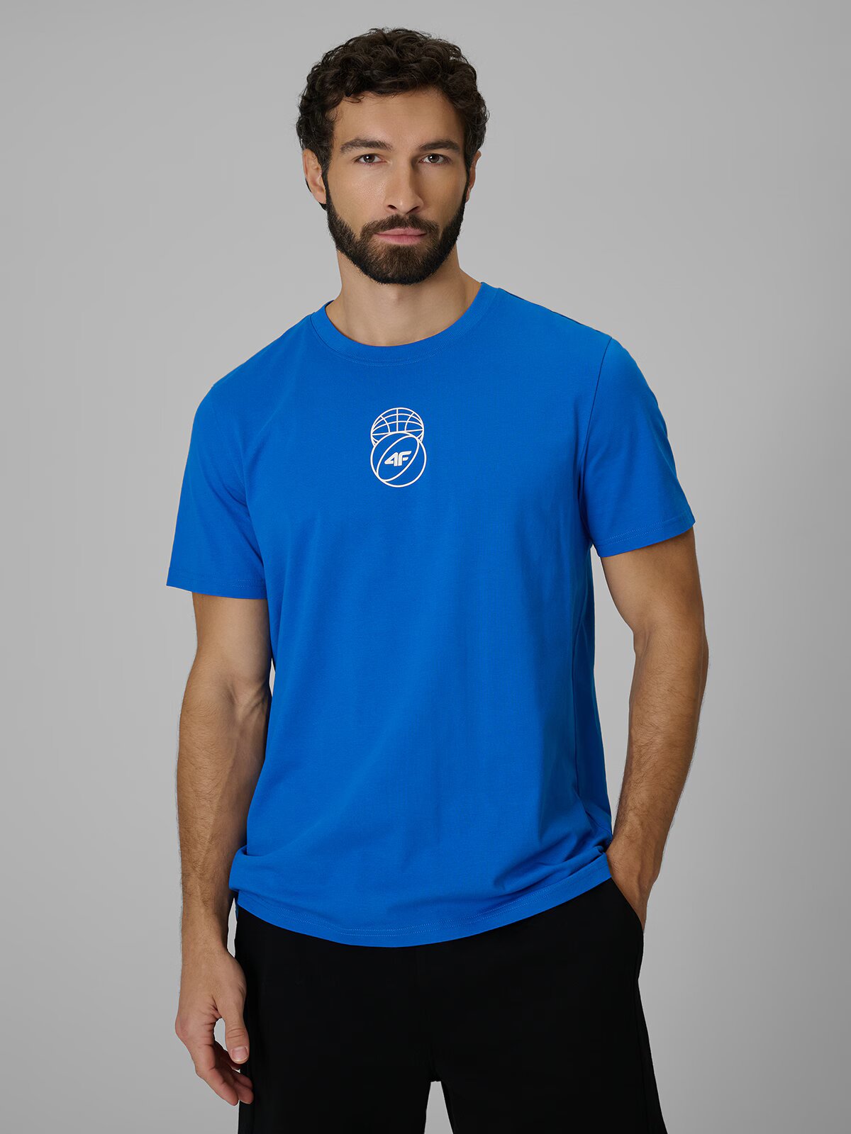4F Tricou regular cu imprimeu pentru bărbați - M