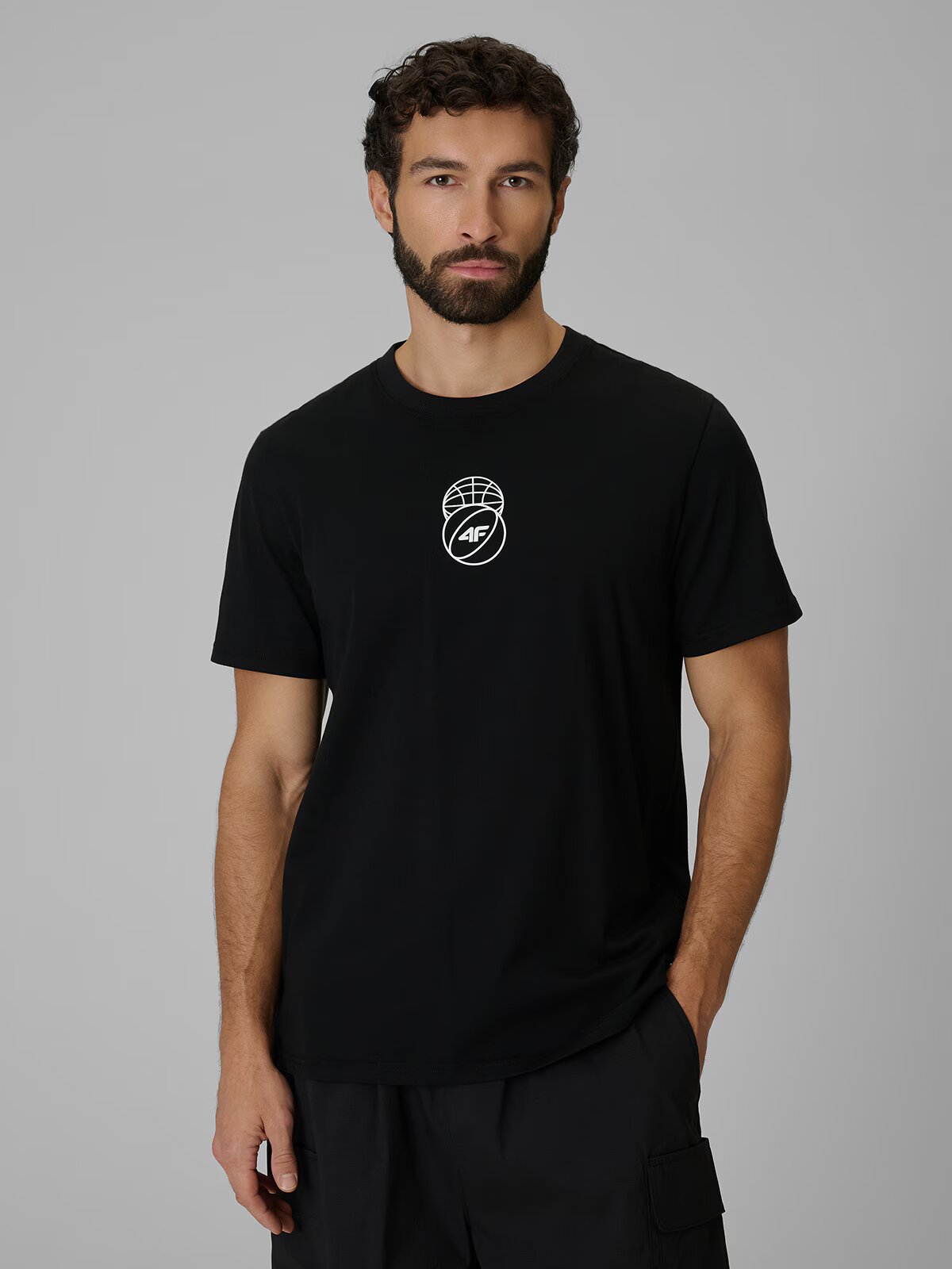 4F Tricou regular cu imprimeu pentru bărbați - S