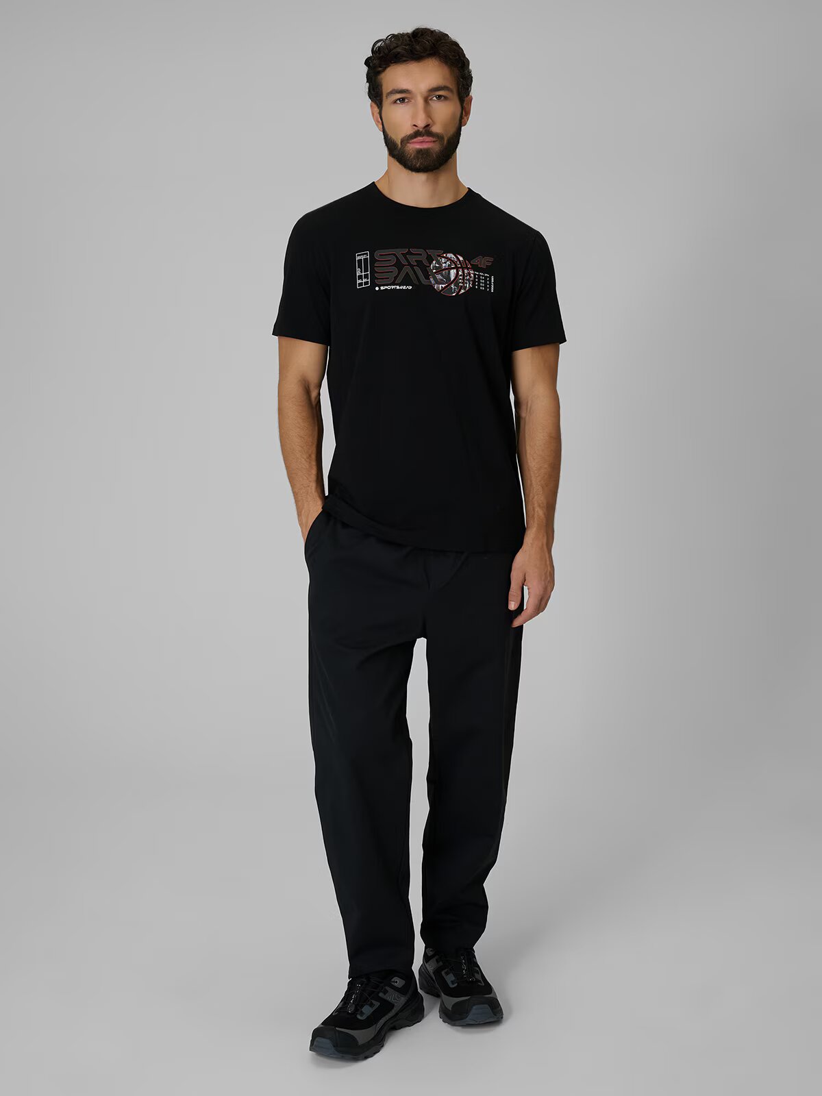 4F Tricou regular cu imprimeu pentru bărbați - M