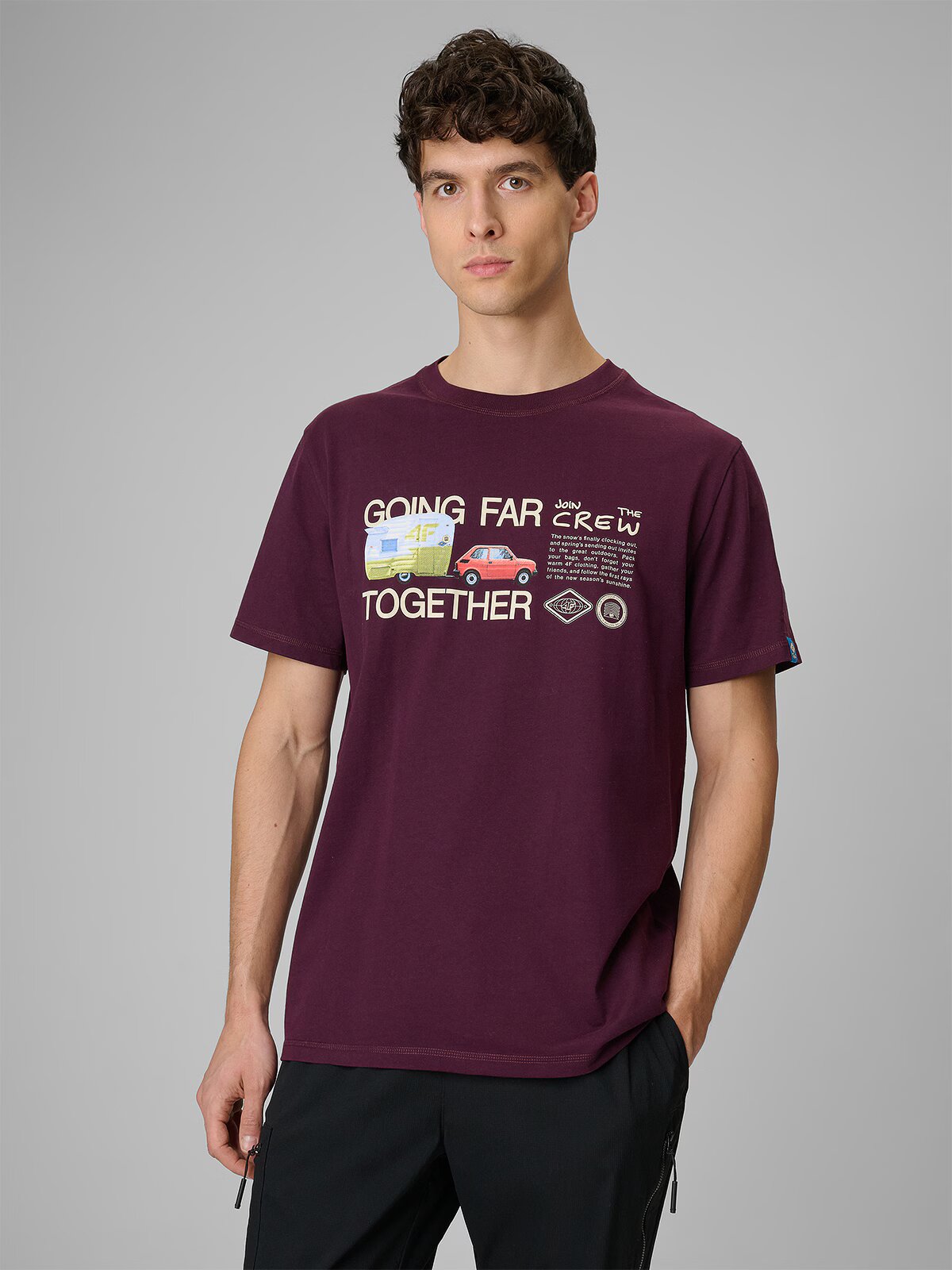 4F Tricou regular cu imprimeu pentru bărbați - S
