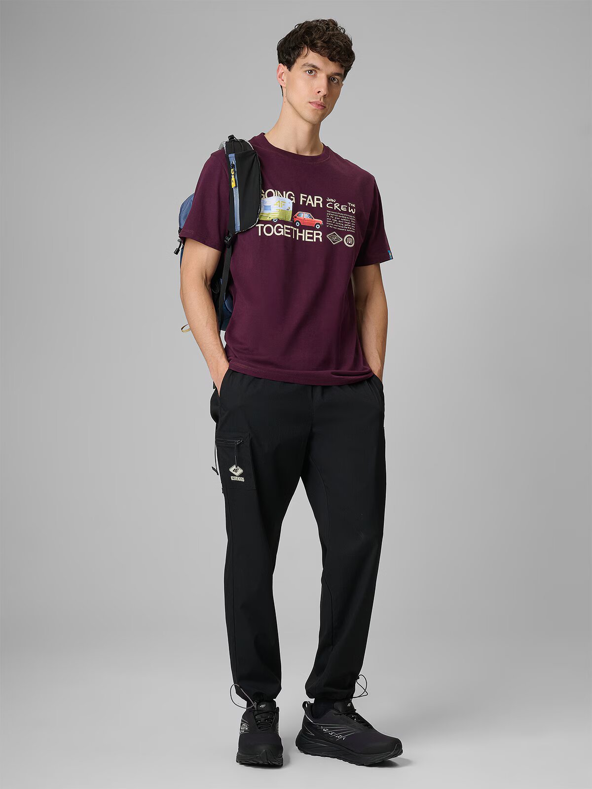 4F Tricou regular cu imprimeu pentru bărbați - S
