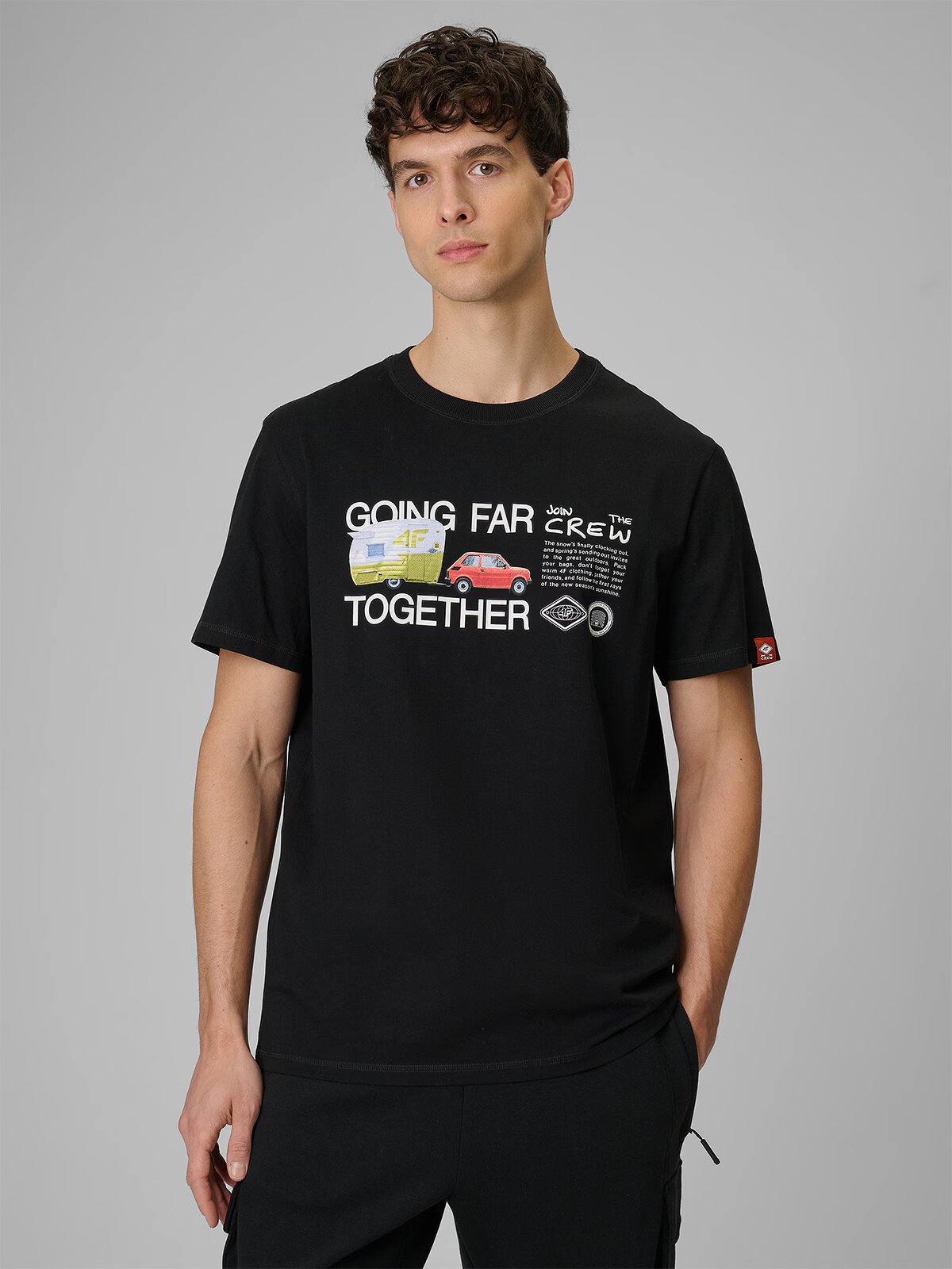 4F Tricou regular cu imprimeu pentru bărbați - S