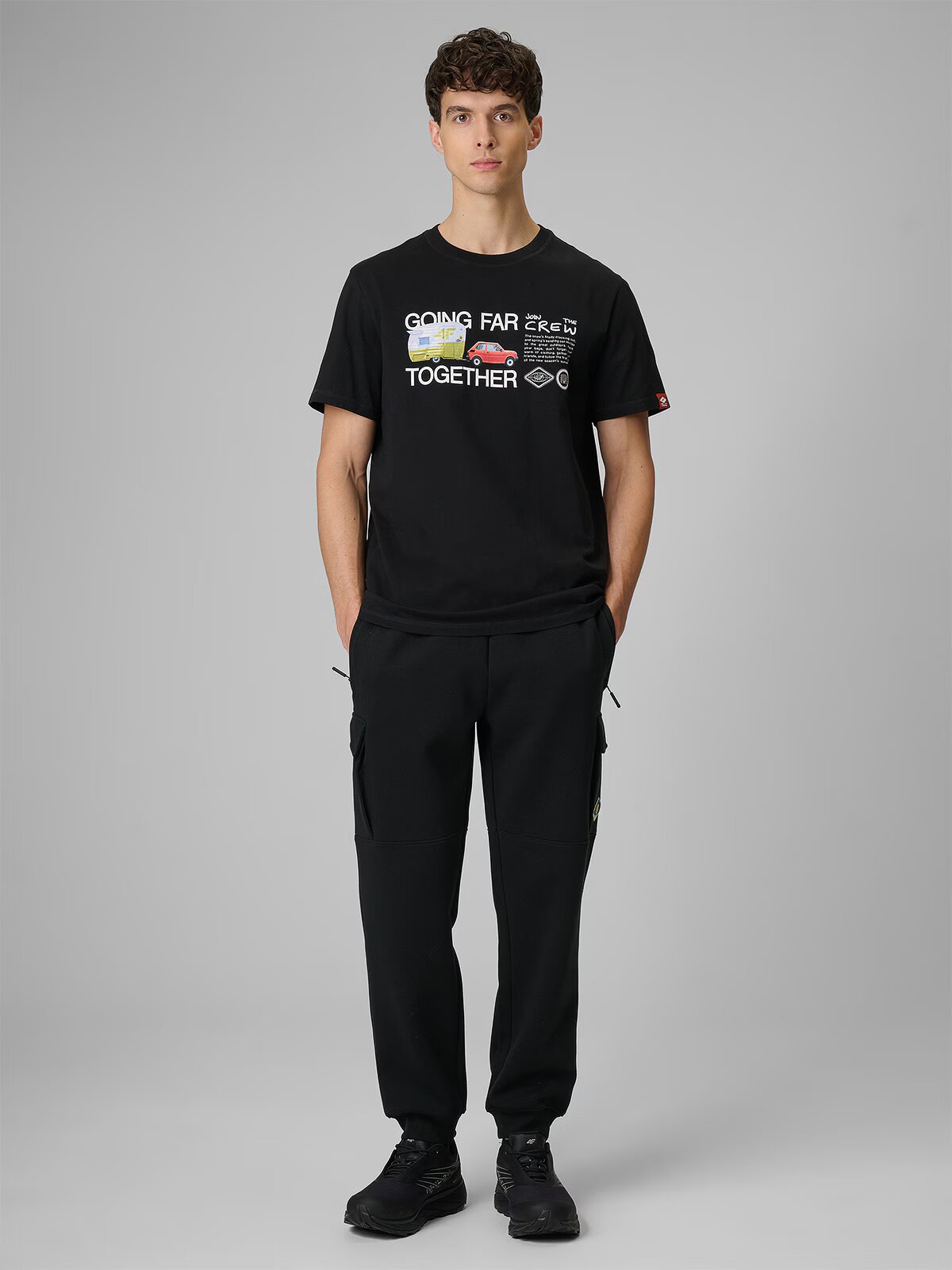 4F Tricou regular cu imprimeu pentru bărbați - S