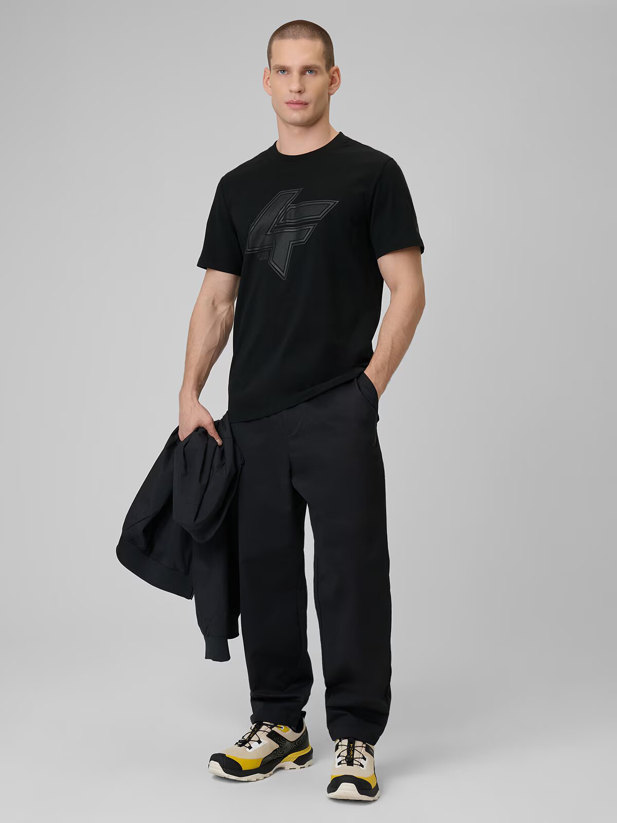 4F Tricou regular cu imprimeu pentru bărbați - S