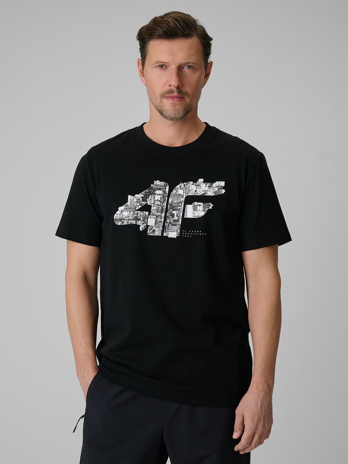 4F Tricou regular cu imprimeu pentru bărbați - S