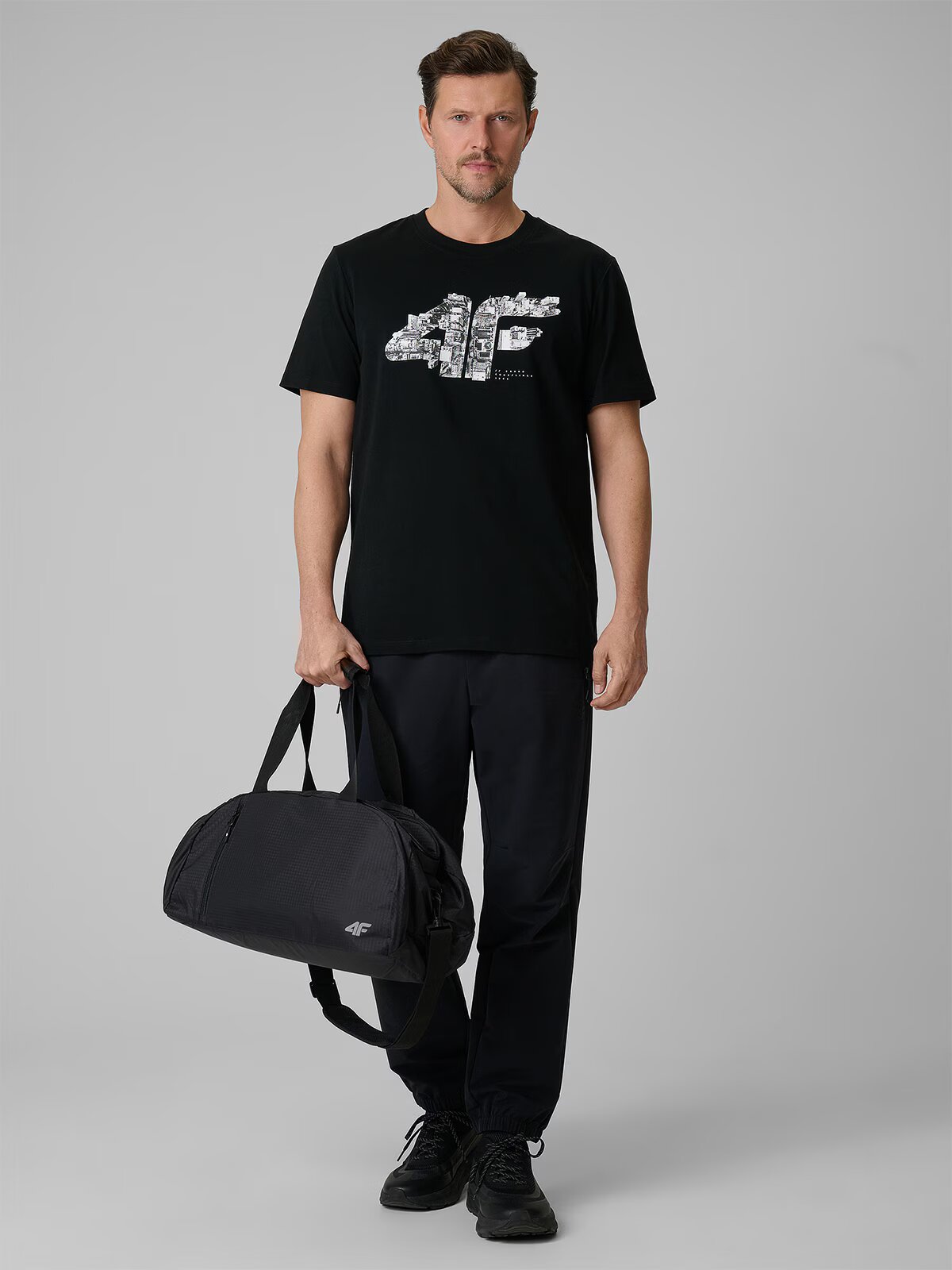 4F Tricou regular cu imprimeu pentru bărbați - S