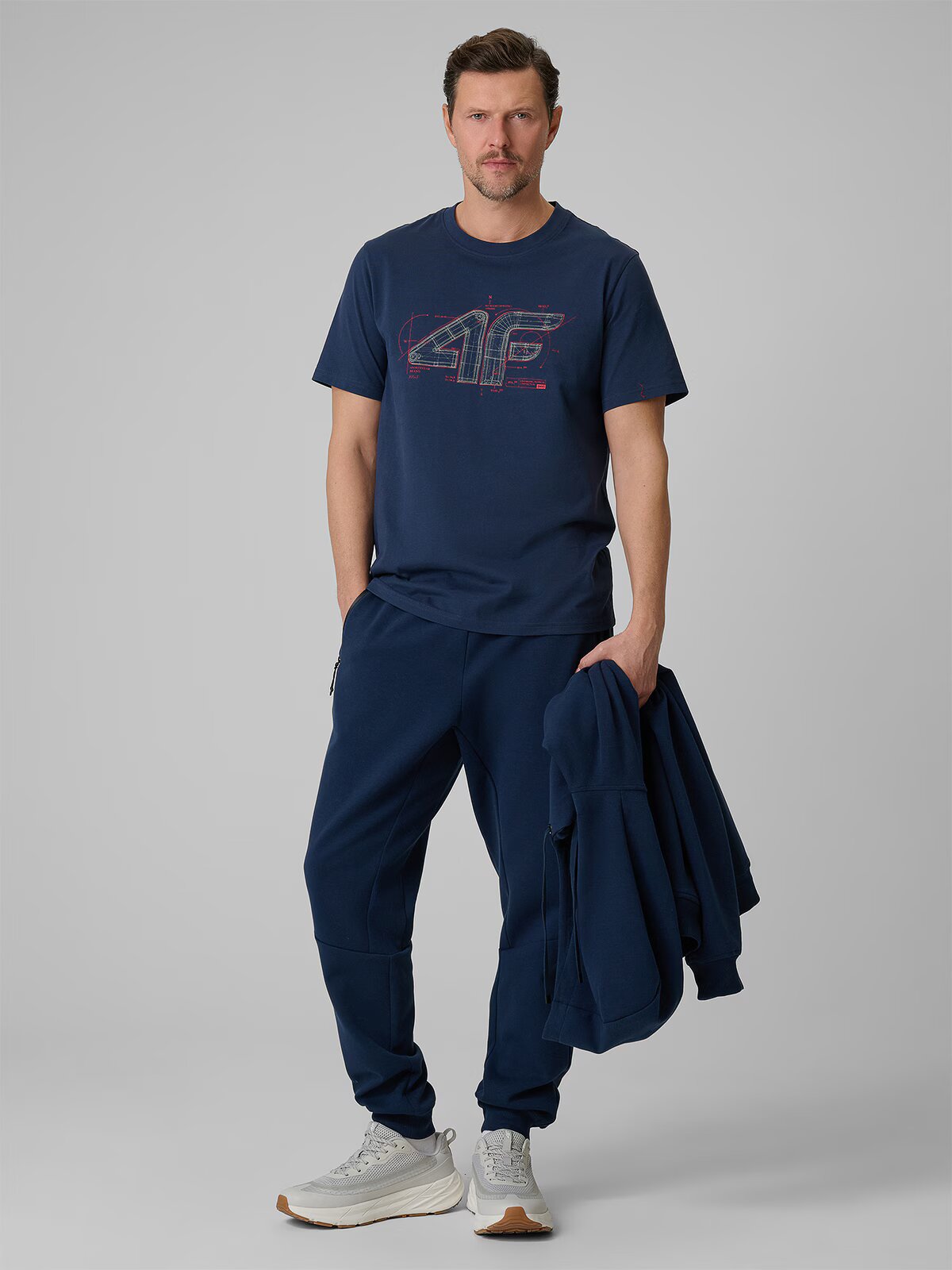 4F Tricou regular cu imprimeu pentru bărbați - S