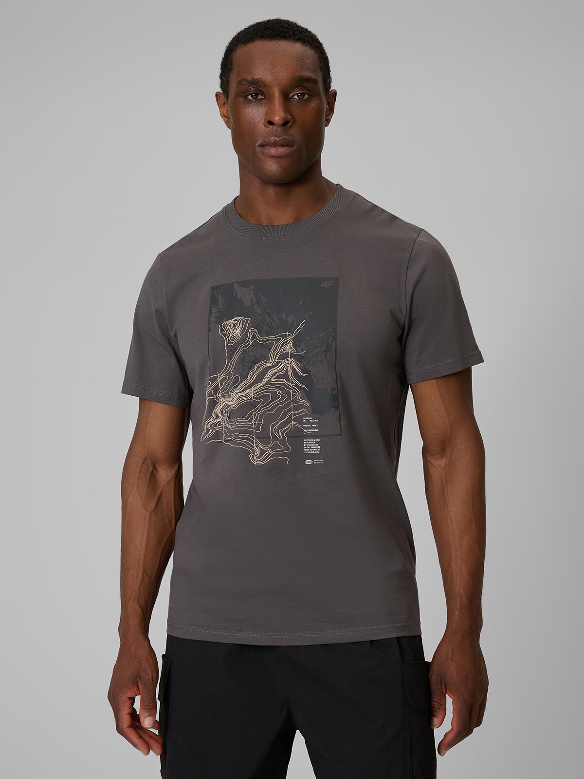 4F Tricou regular cu imprimeu pentru bărbați - S