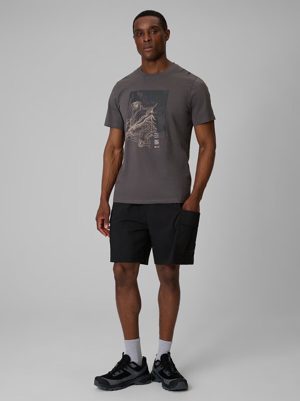 4F Tricou regular cu imprimeu pentru bărbați - S