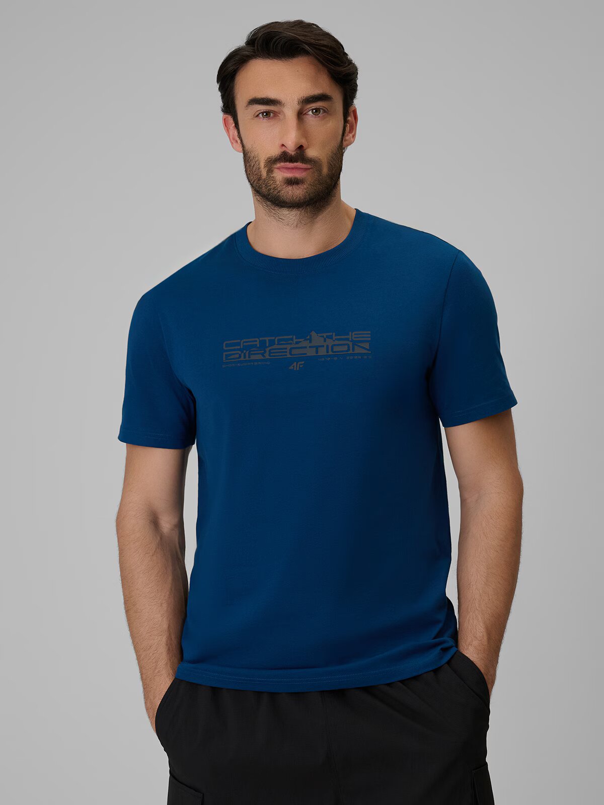 4F Tricou regular cu imprimeu pentru bărbați - S