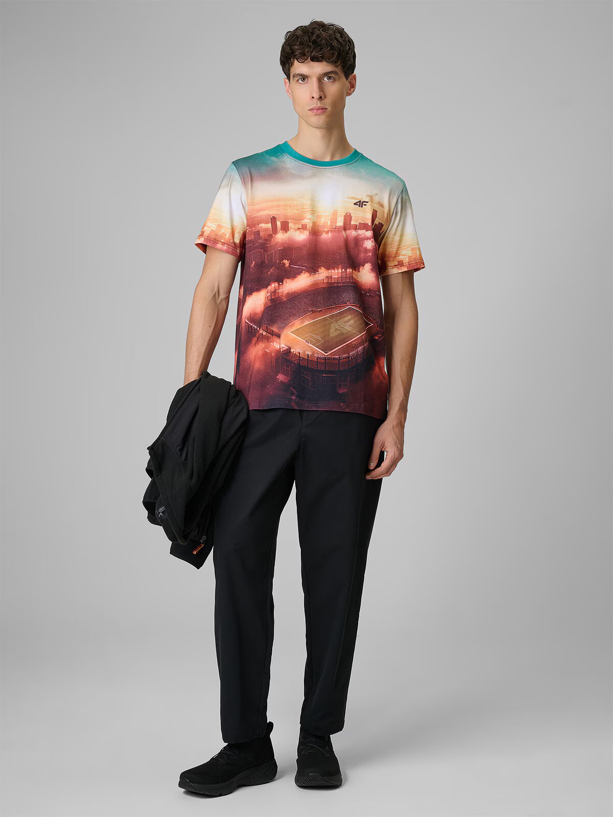 4F Tricou regular cu imprimeu pentru bărbați - S