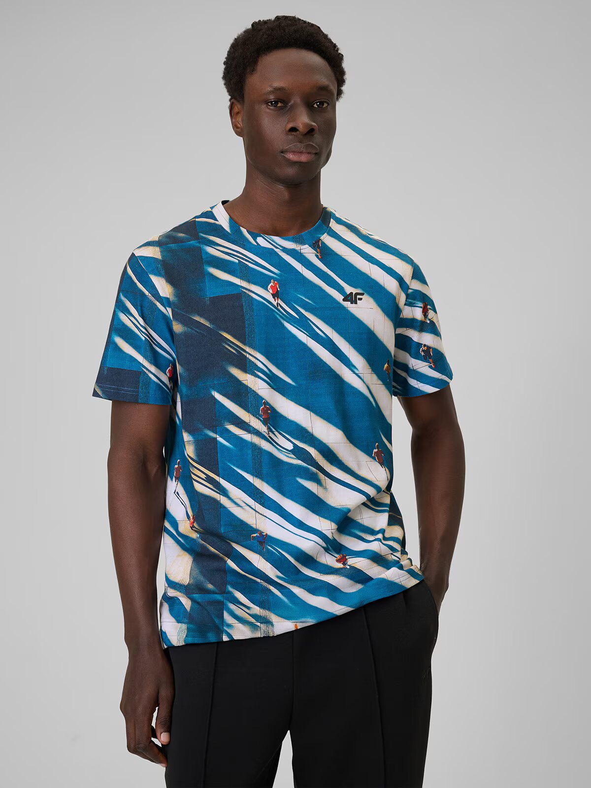4F Tricou regular cu imprimeu pentru bărbați - S