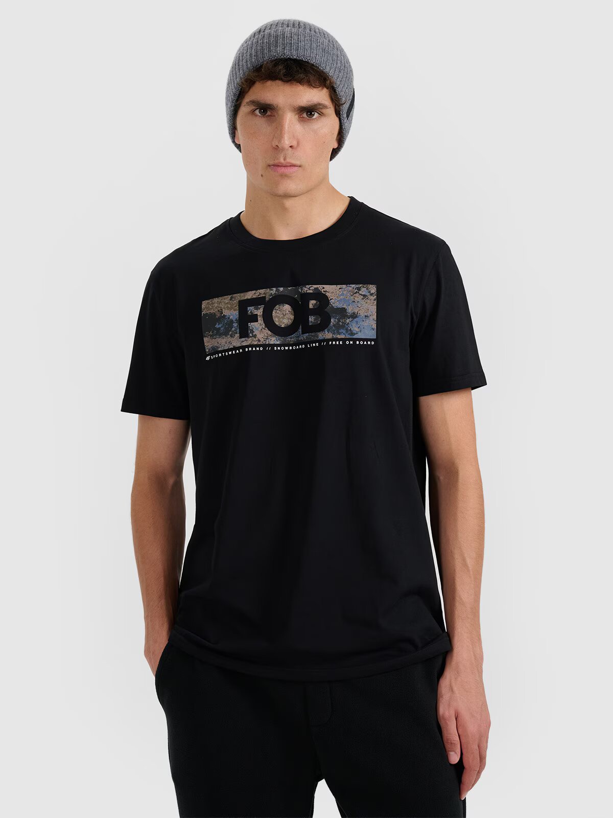 4F Tricou regular cu imprimeu pentru bărbați - S