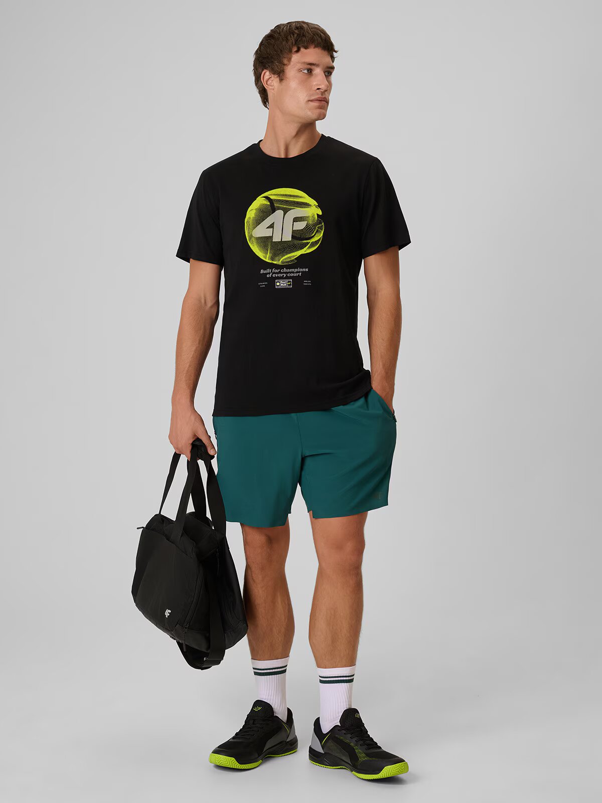 4F Tricou regular cu imprimeu pentru bărbați - L