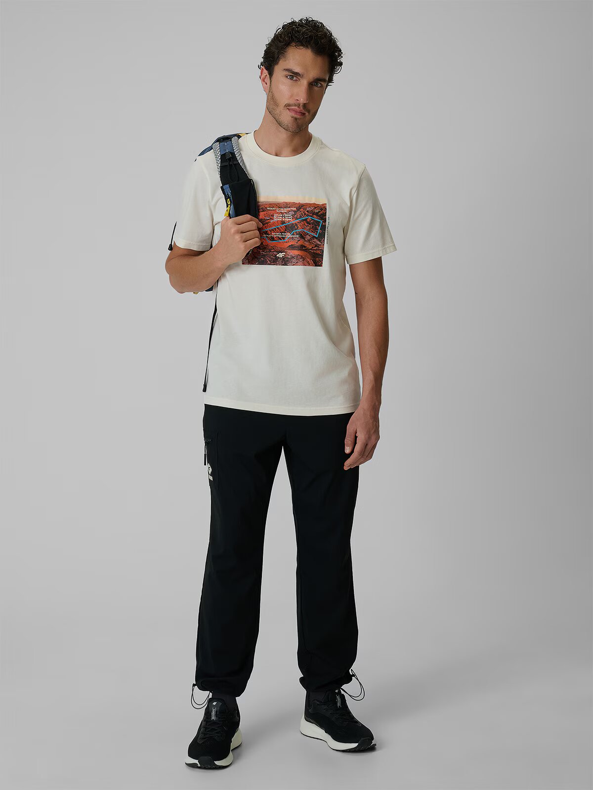 4F Tricou regular cu imprimeu pentru bărbați - L