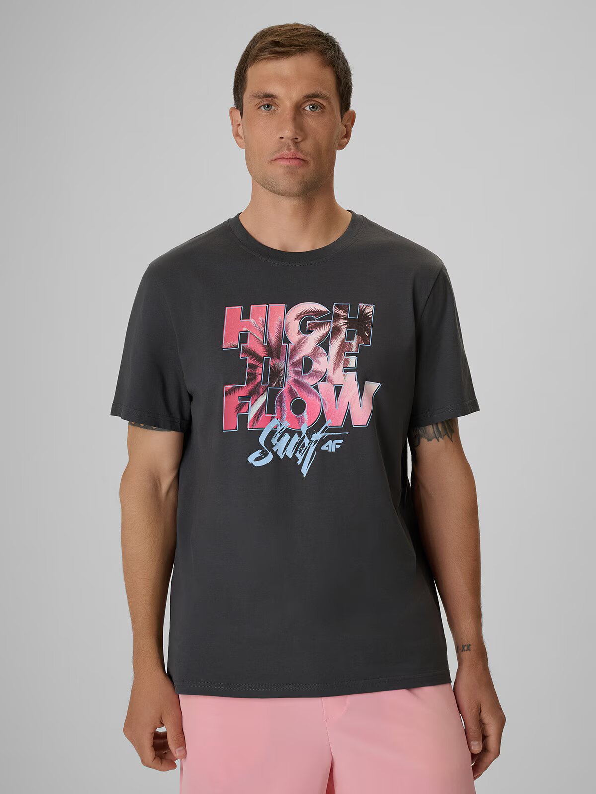 4F Tricou regular cu imprimeu pentru bărbați - XXL