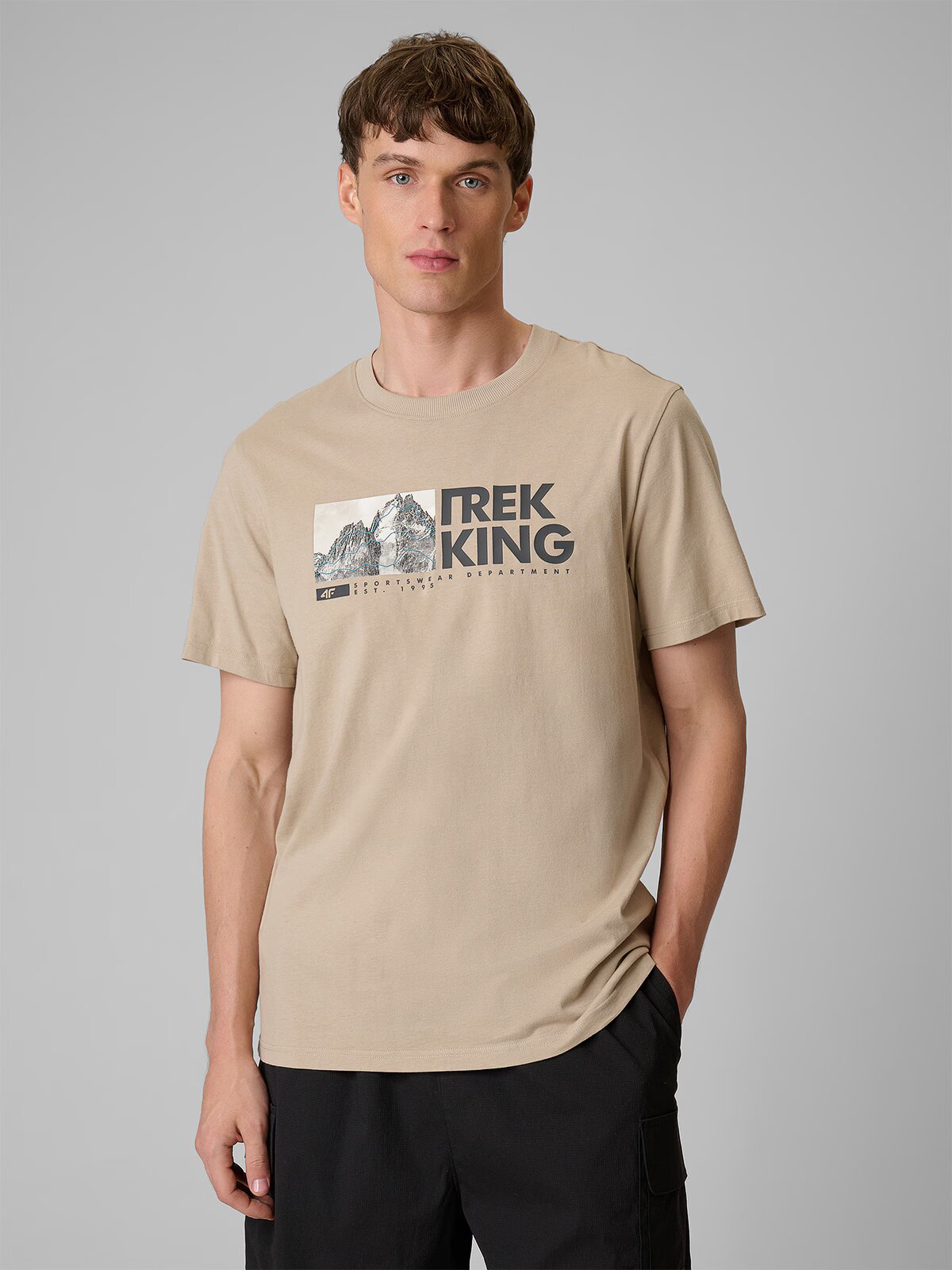 4F Tricou regular cu imprimeu pentru bărbați - XL