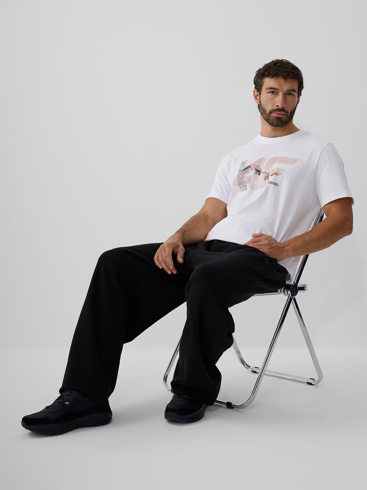 4F Tricou regular cu imprimeu pentru bărbați - S