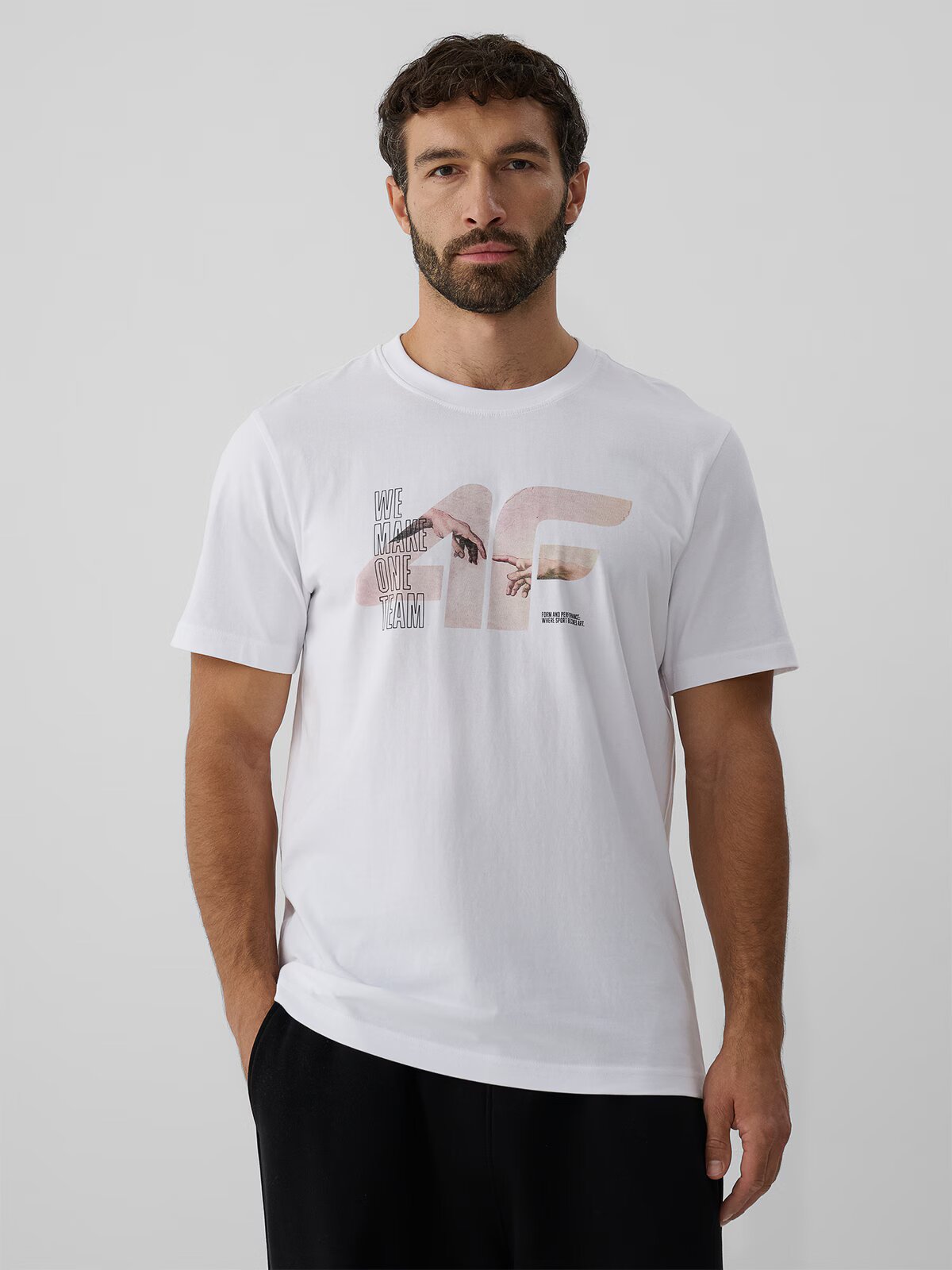 4F Tricou regular cu imprimeu pentru bărbați - S