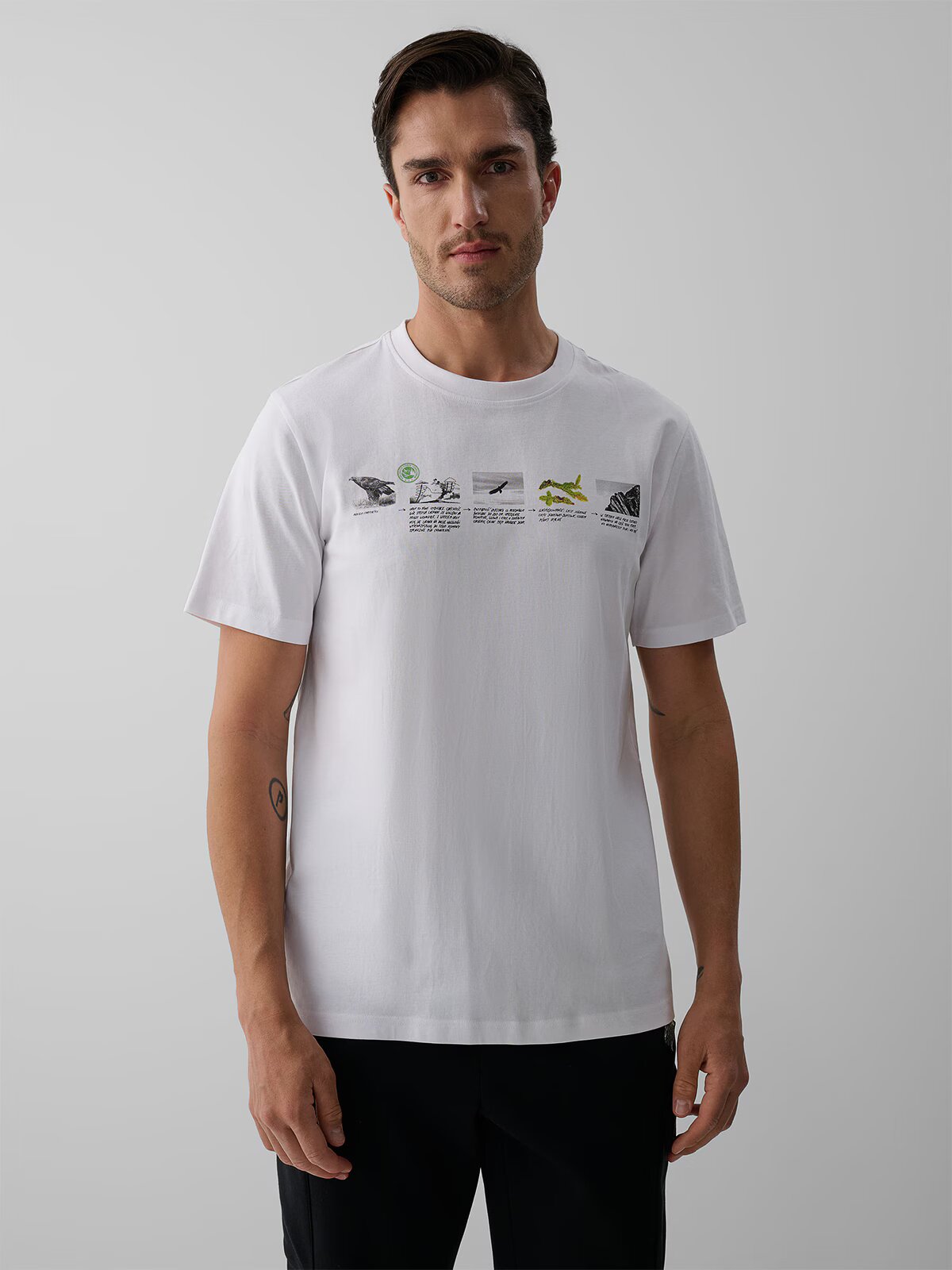 4F Tricou regular cu imprimeu pentru bărbați - XXL