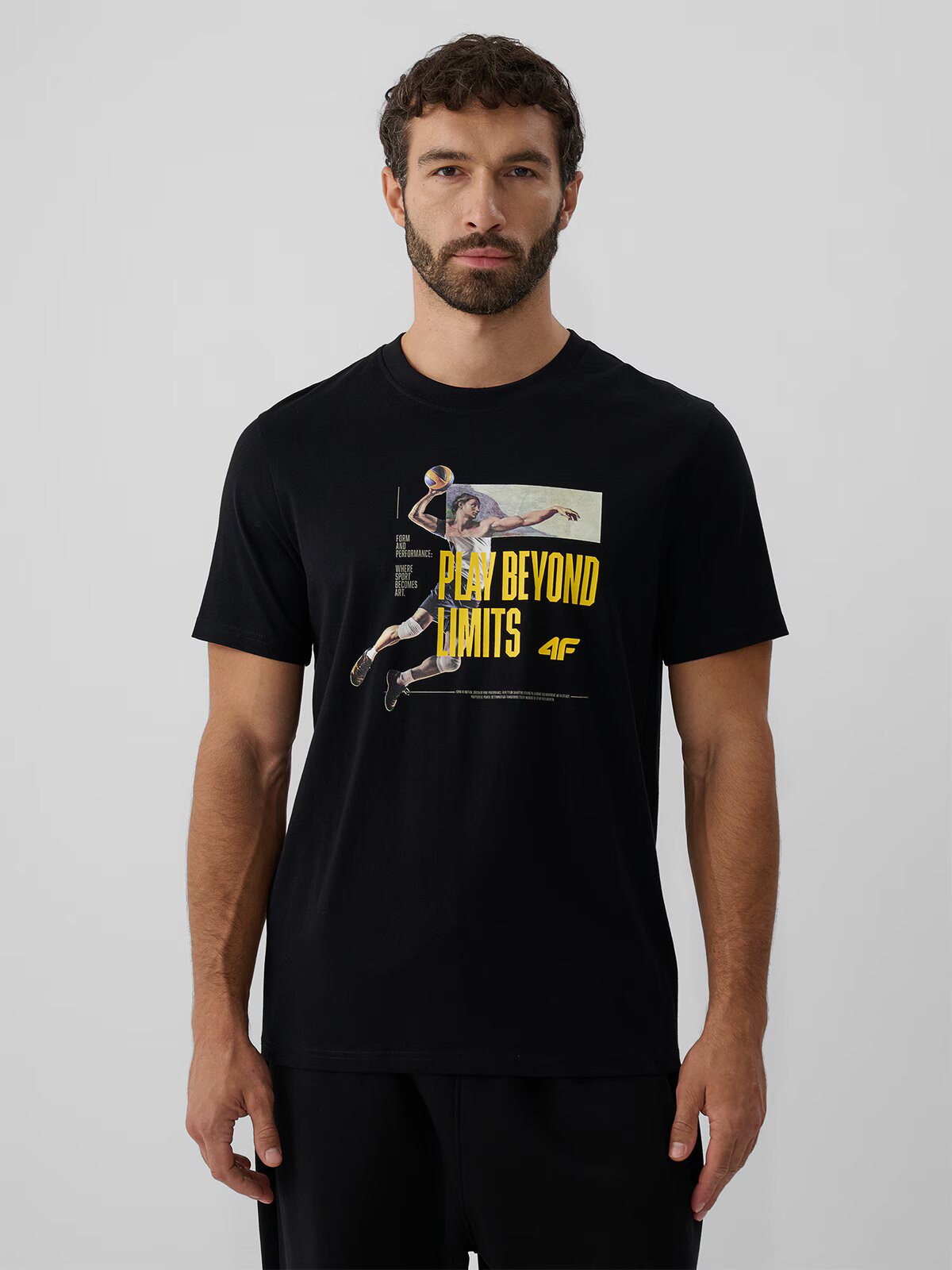 4F Tricou regular cu imprimeu pentru bărbați - XL