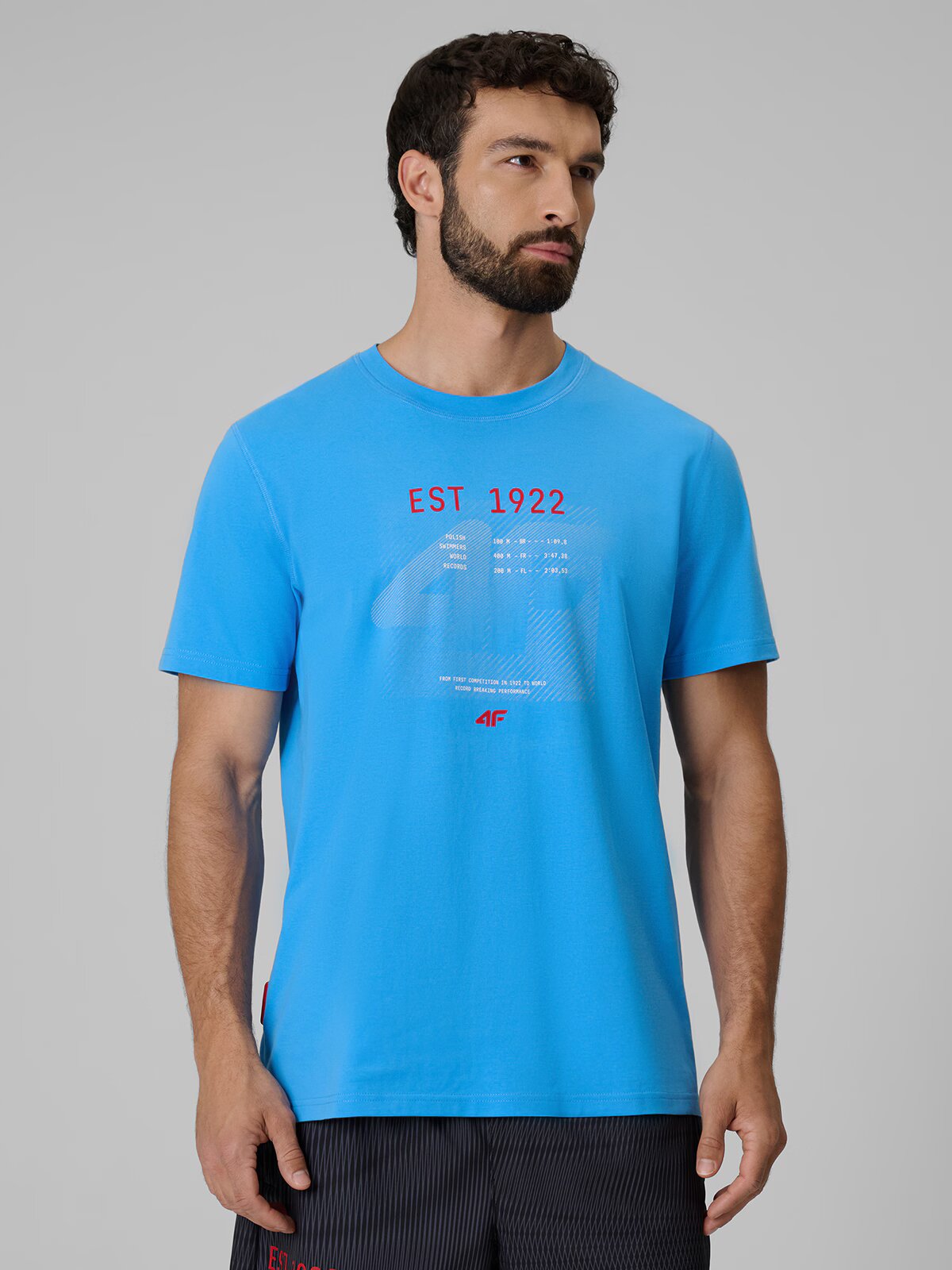 4F Tricou regular cu imprimeu pentru bărbați - S