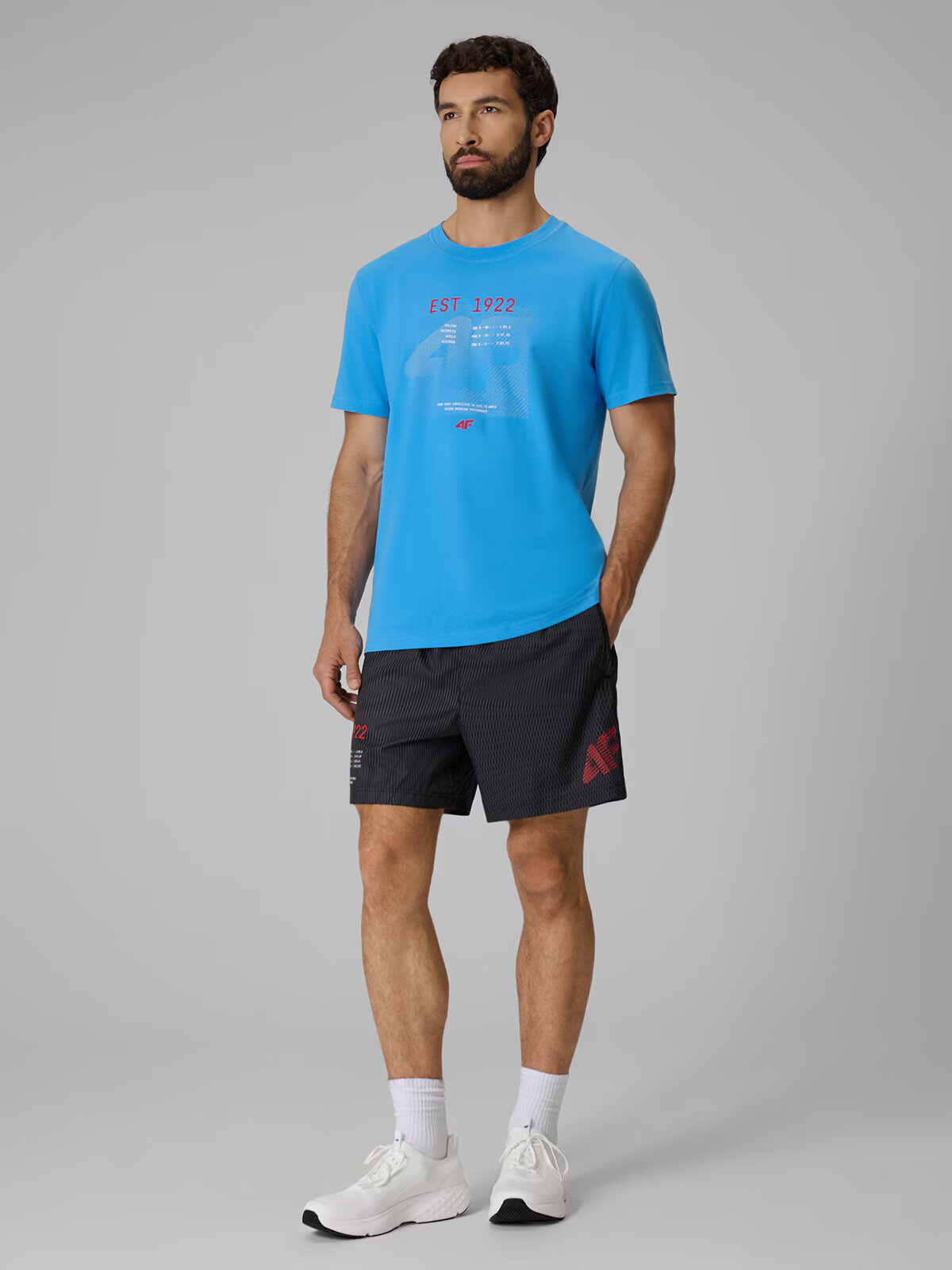 4F Tricou regular cu imprimeu pentru bărbați - S