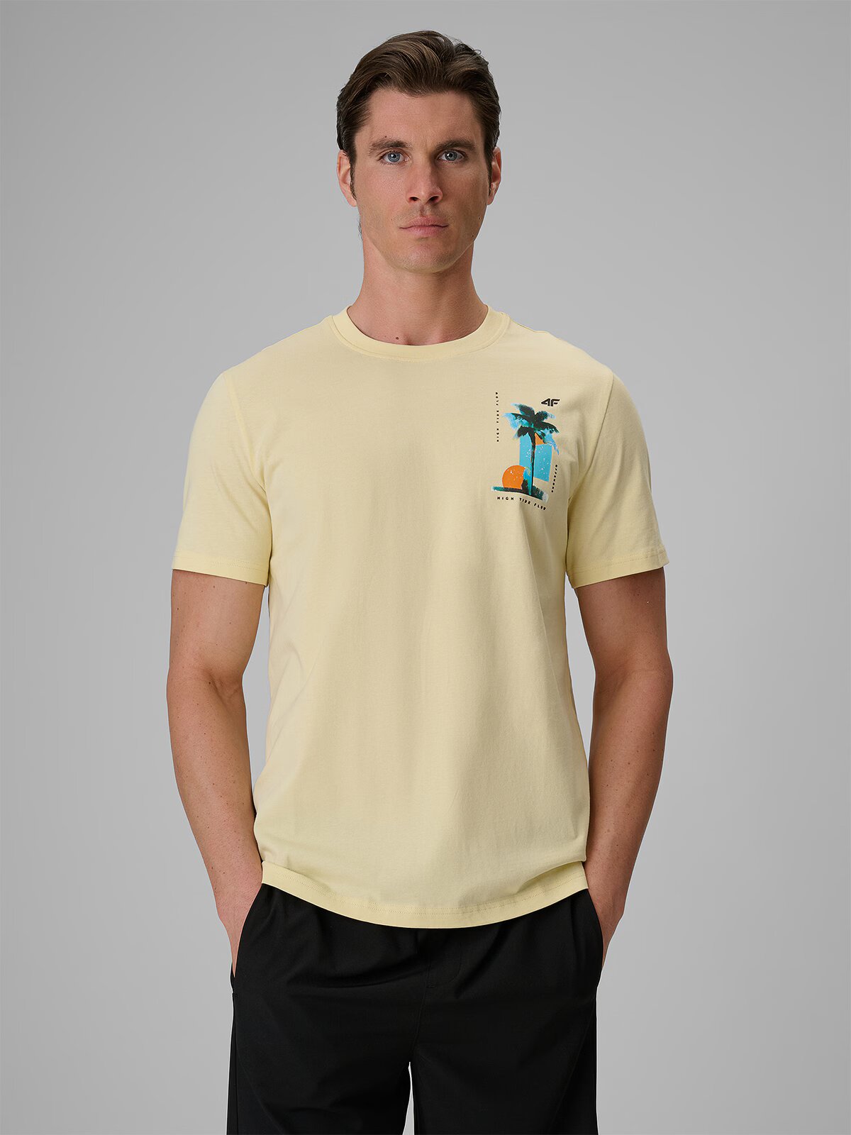 4F Tricou regular cu imprimeu pentru bărbați - S