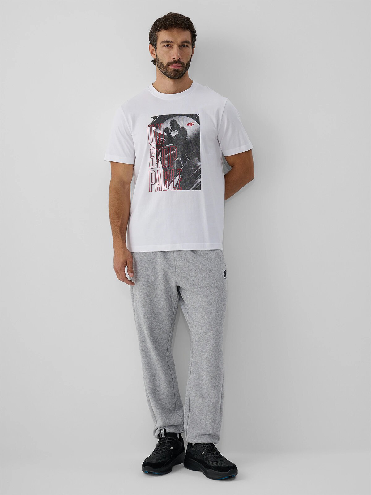 4F Tricou regular cu imprimeu pentru bărbați - XL