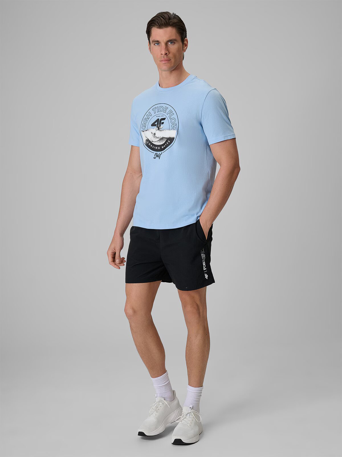 4F Tricou regular cu imprimeu pentru bărbați - S
