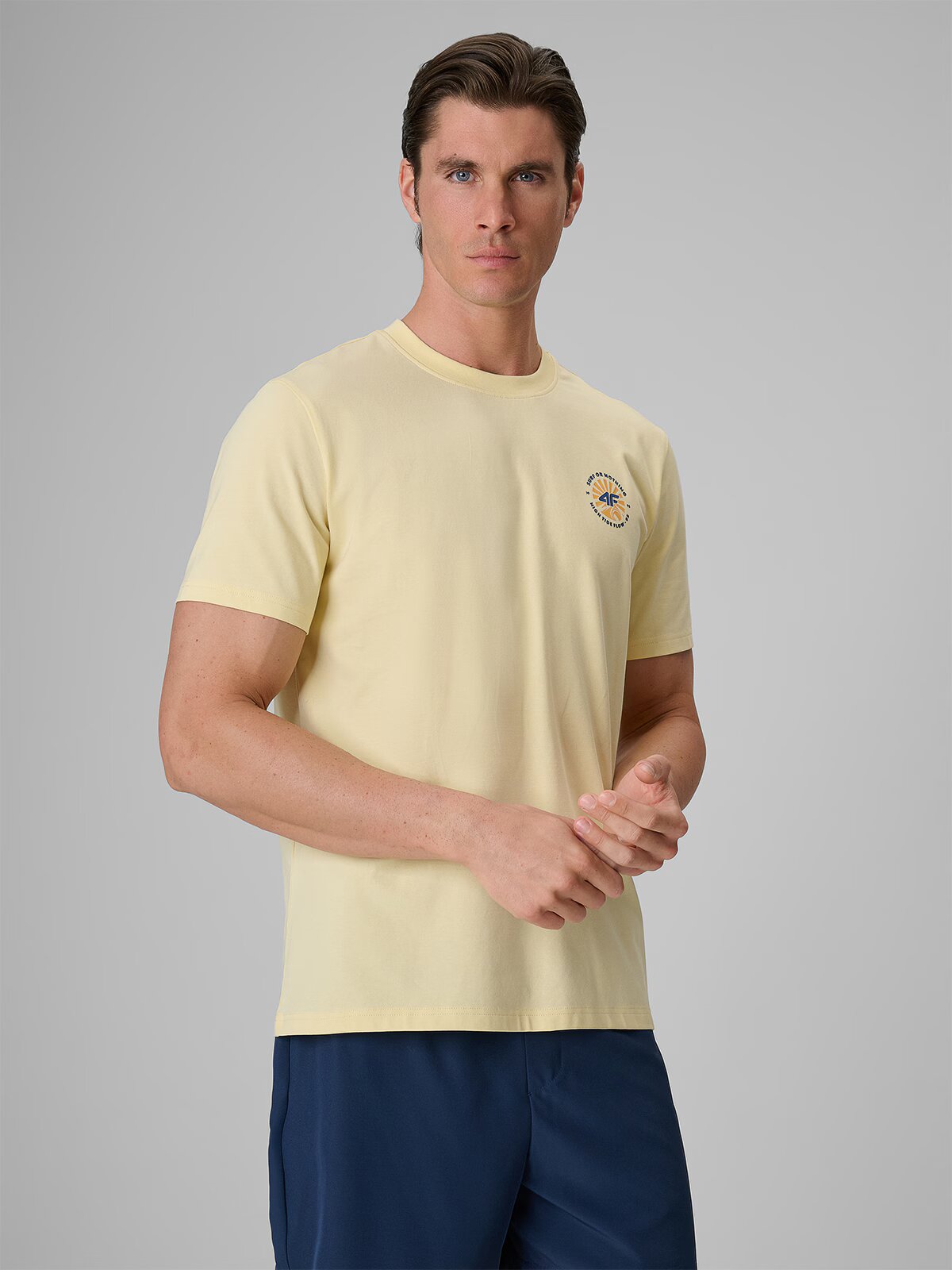 4F Tricou regular cu imprimeu pentru bărbați - S