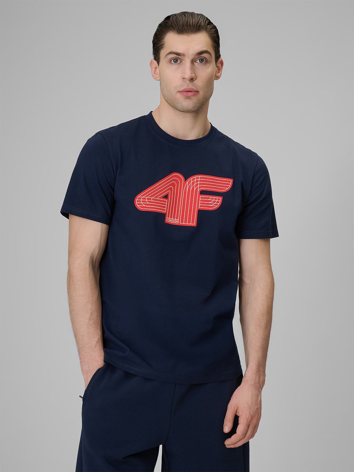 4F Tricou regular cu imprimeu pentru bărbați - S