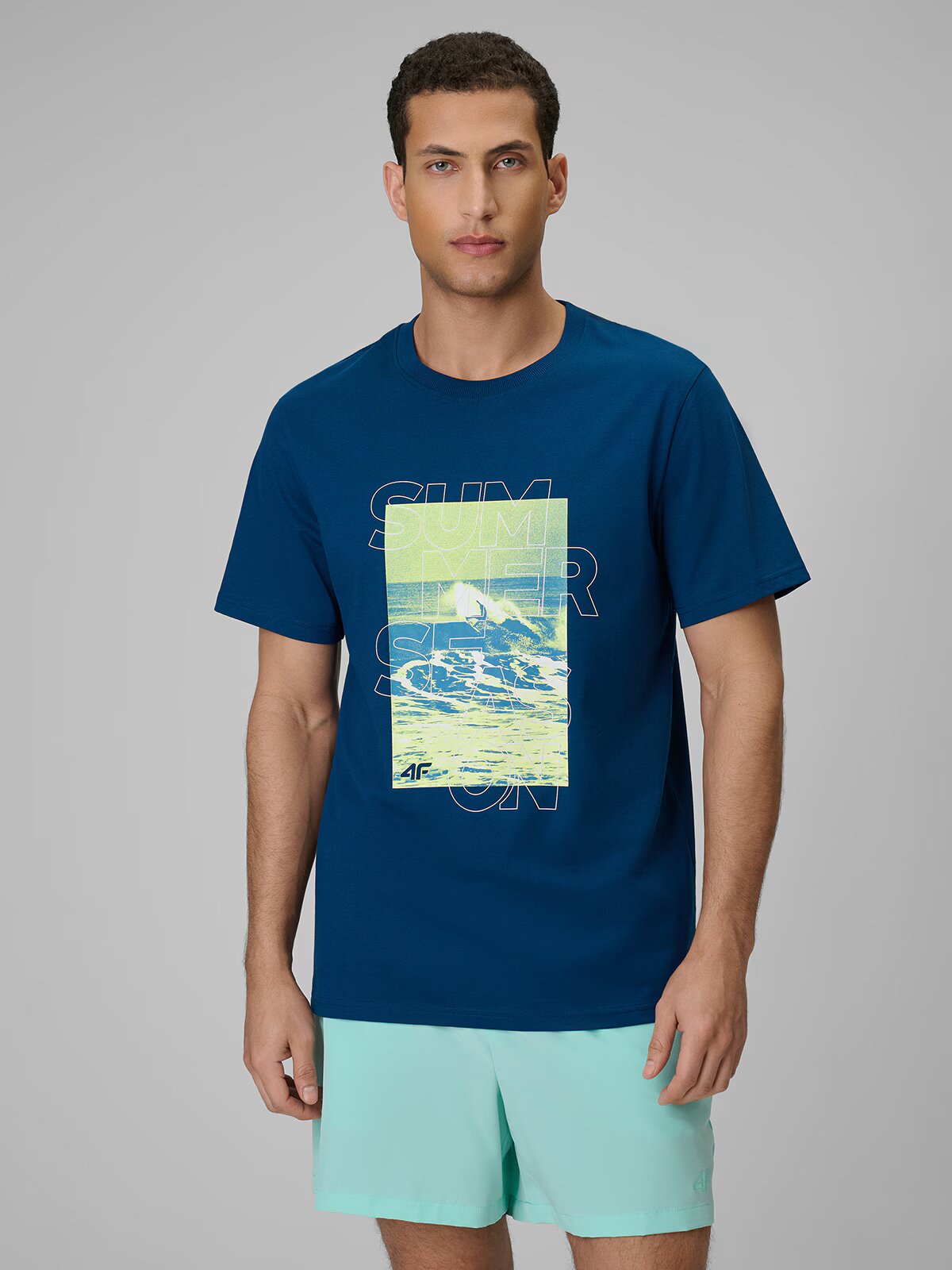 4F Tricou regular cu imprimeu pentru bărbați - L