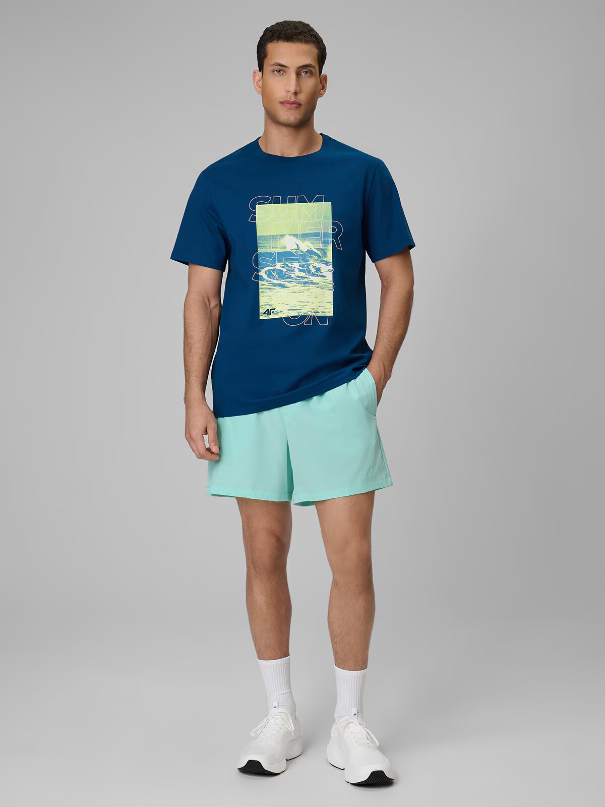 4F Tricou regular cu imprimeu pentru bărbați - L