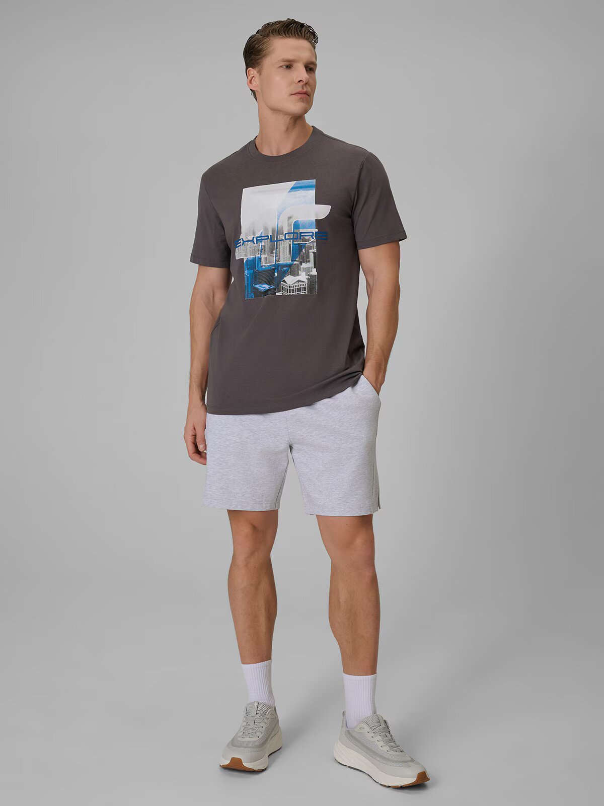 4F Tricou regular cu imprimeu pentru bărbați - S