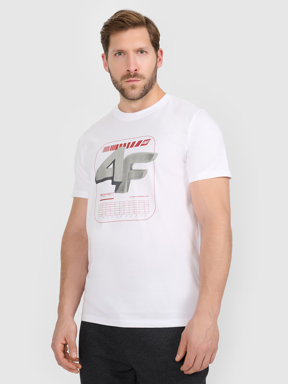 4F Tricou regular cu imprimeu pentru bărbați - S