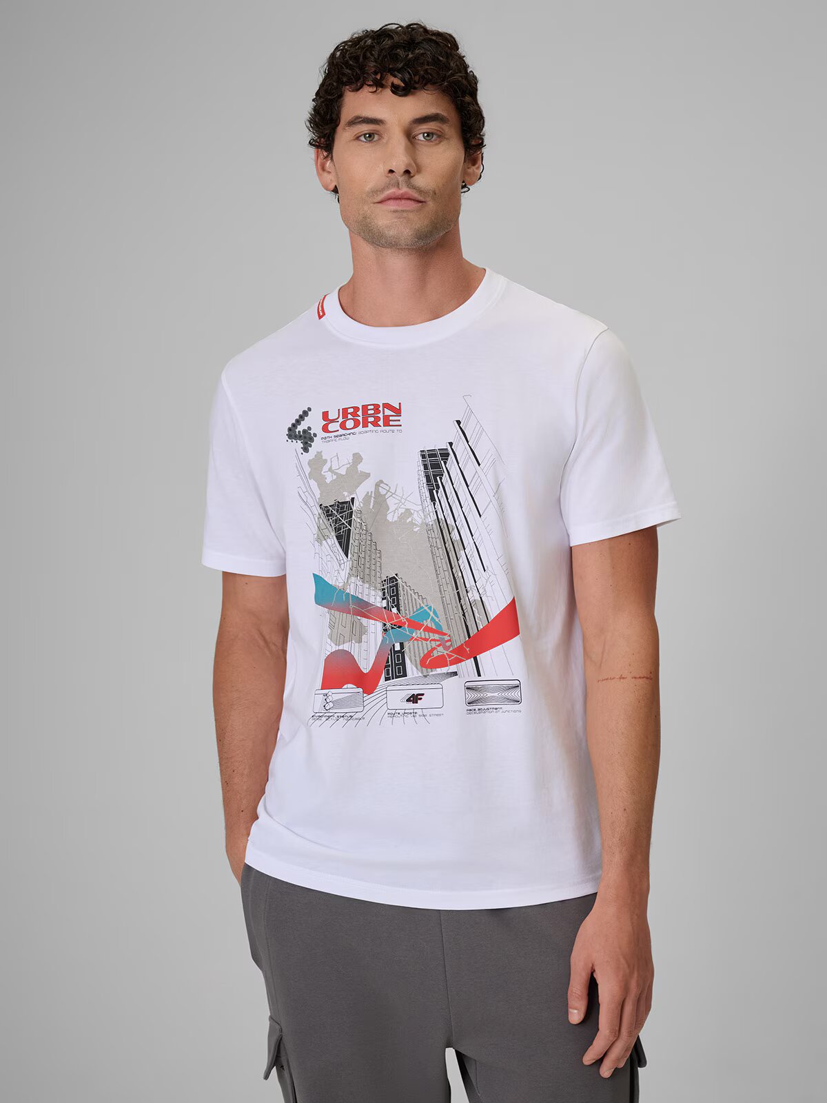4F Tricou regular cu imprimeu pentru bărbați - XXL