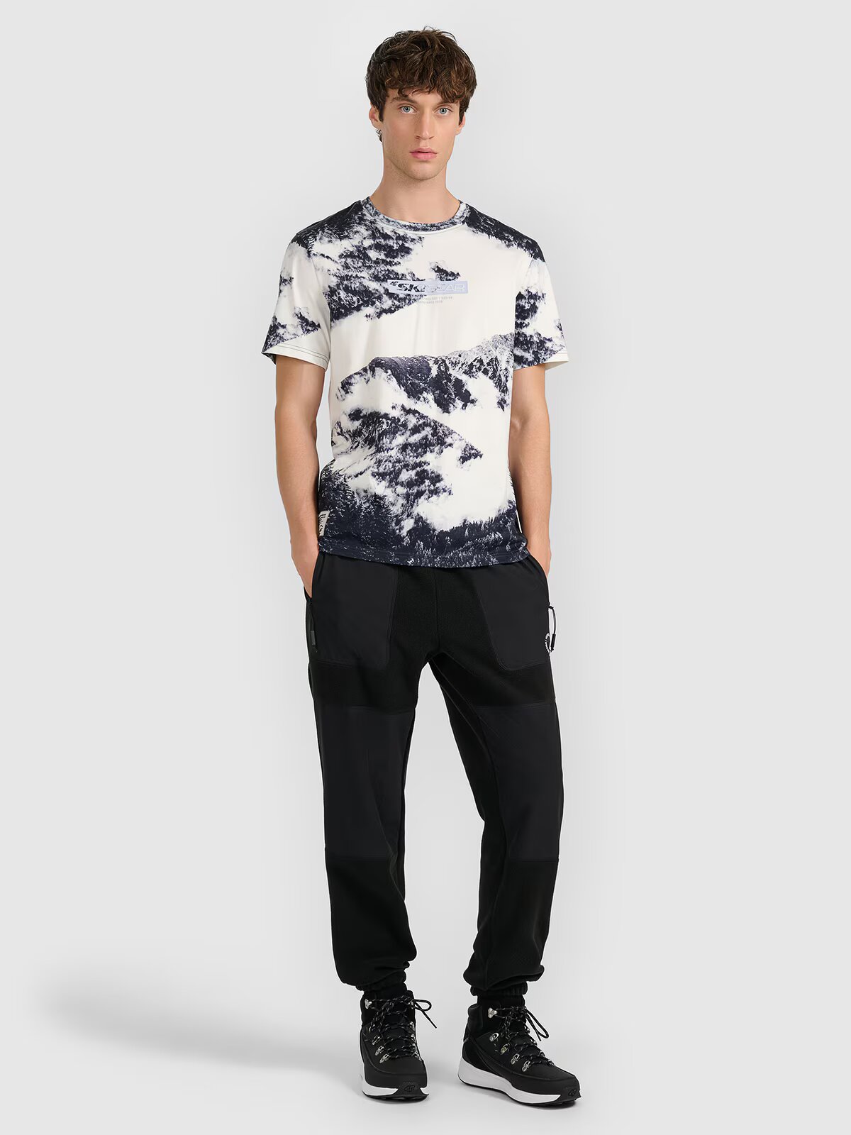 4F Tricou regular cu imprimeu pentru bărbați - S