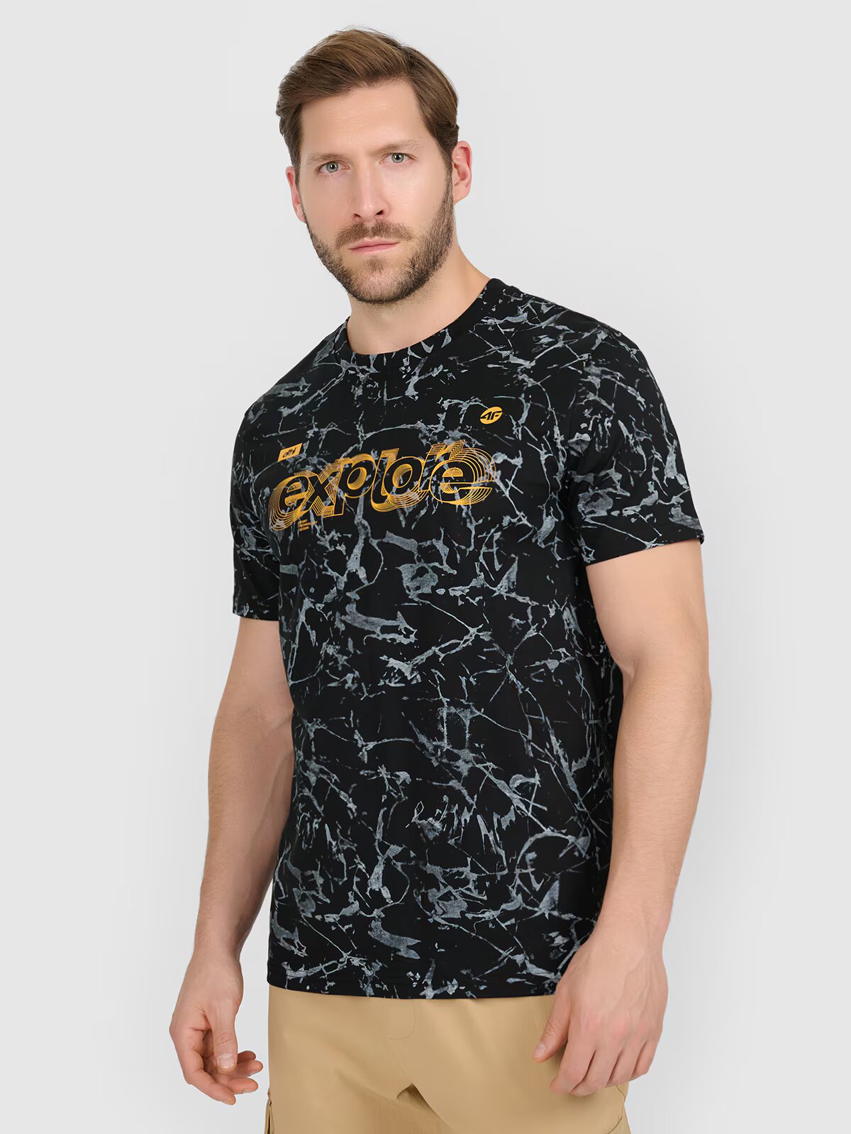 4F Tricou regular cu imprimeu pentru bărbați - M